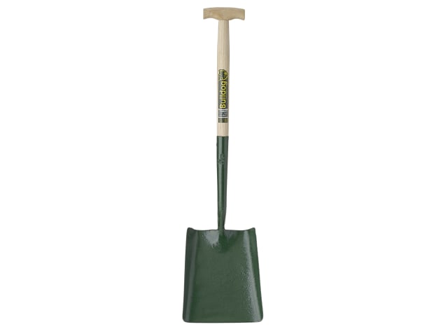 Bulldog Solid Socket Square Shovel T-Handle 28in Hardwood Shaft Heavy Duty