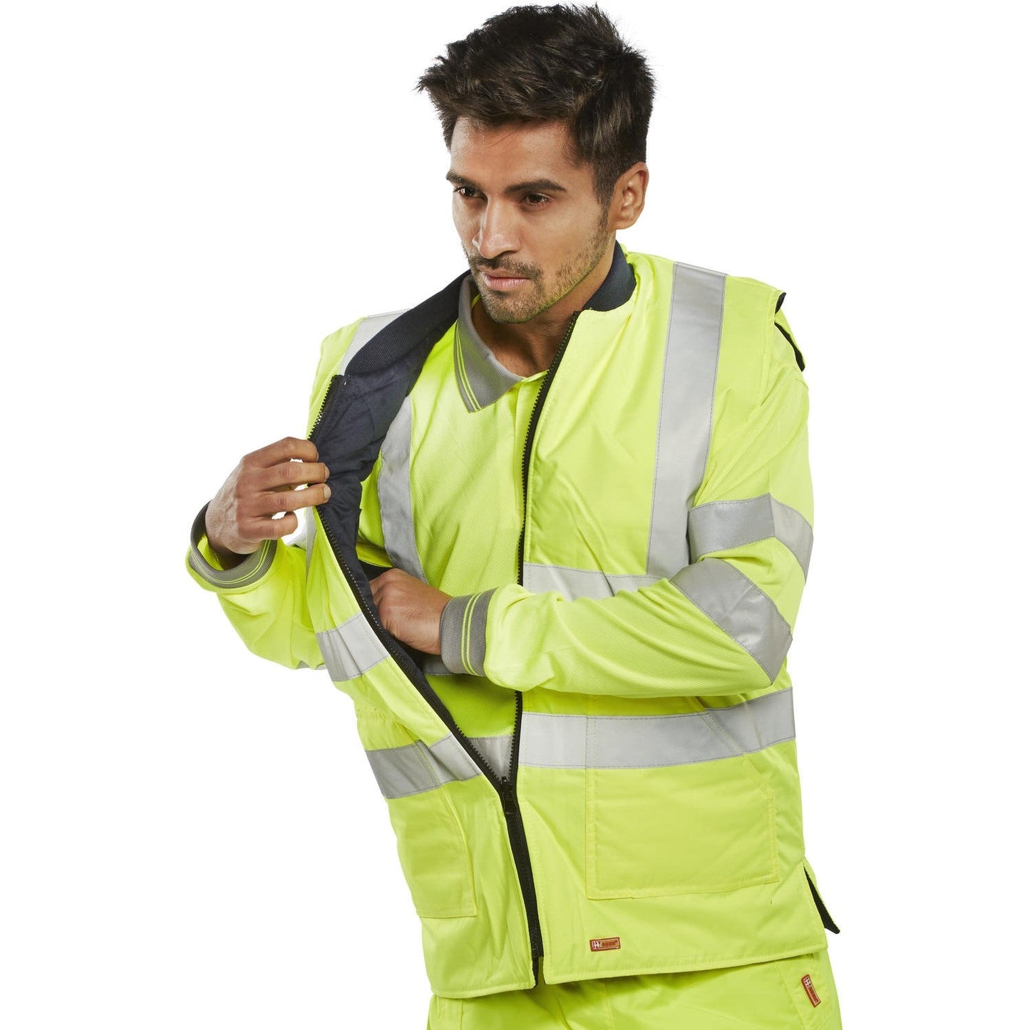 Beeswift Reversible Hi Vis Bodywarmer PU Coated Heavy Duty Zip Class 2