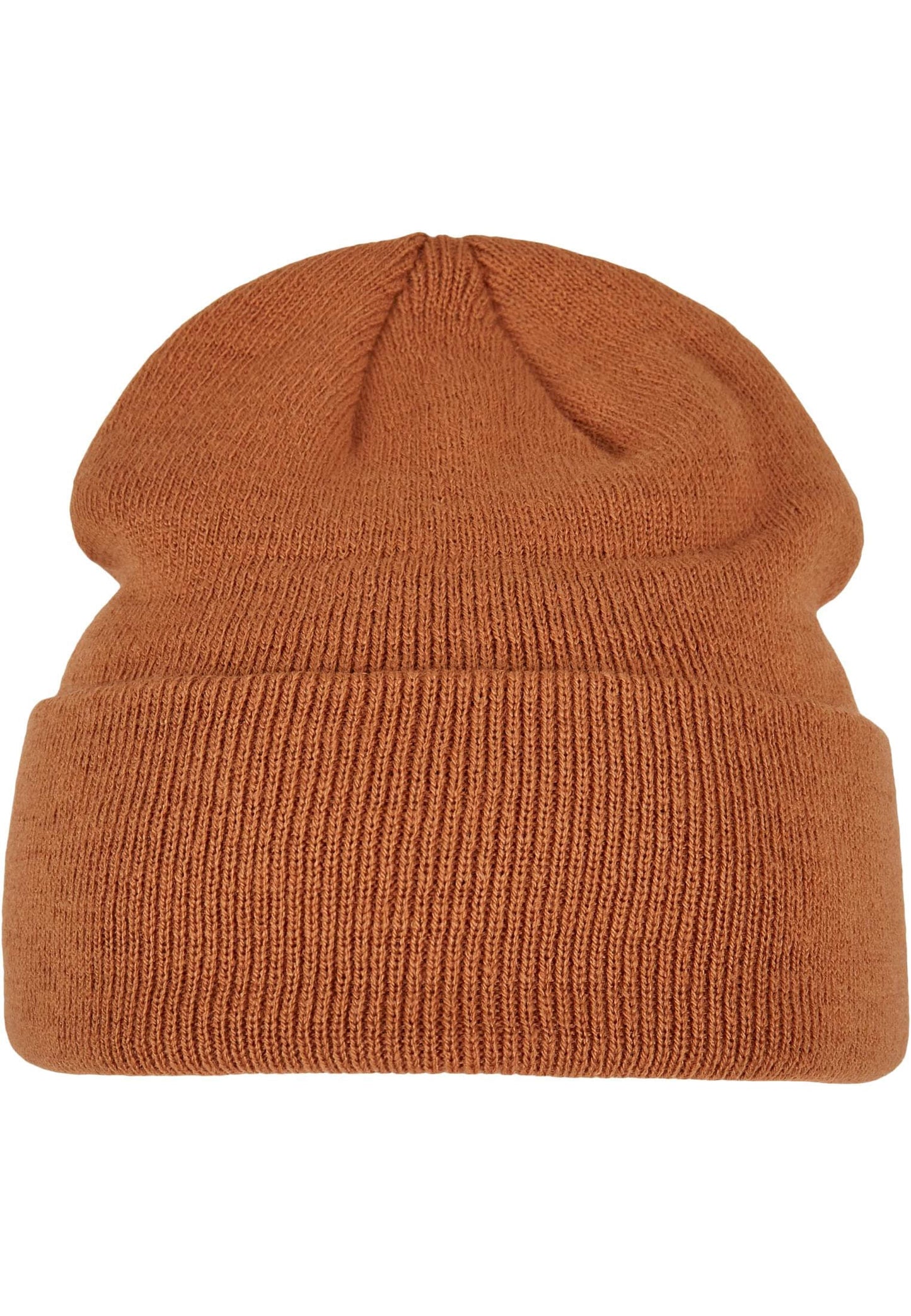 Build Your Brand Heavy Knit Beanie Elastic Acrylic Fabric One Size Turn-Up Hem