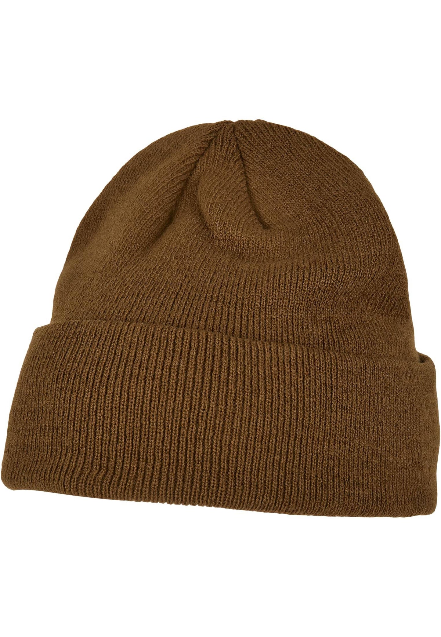 Build Your Brand Heavy Knit Beanie Elastic Acrylic Fabric One Size Turn-Up Hem