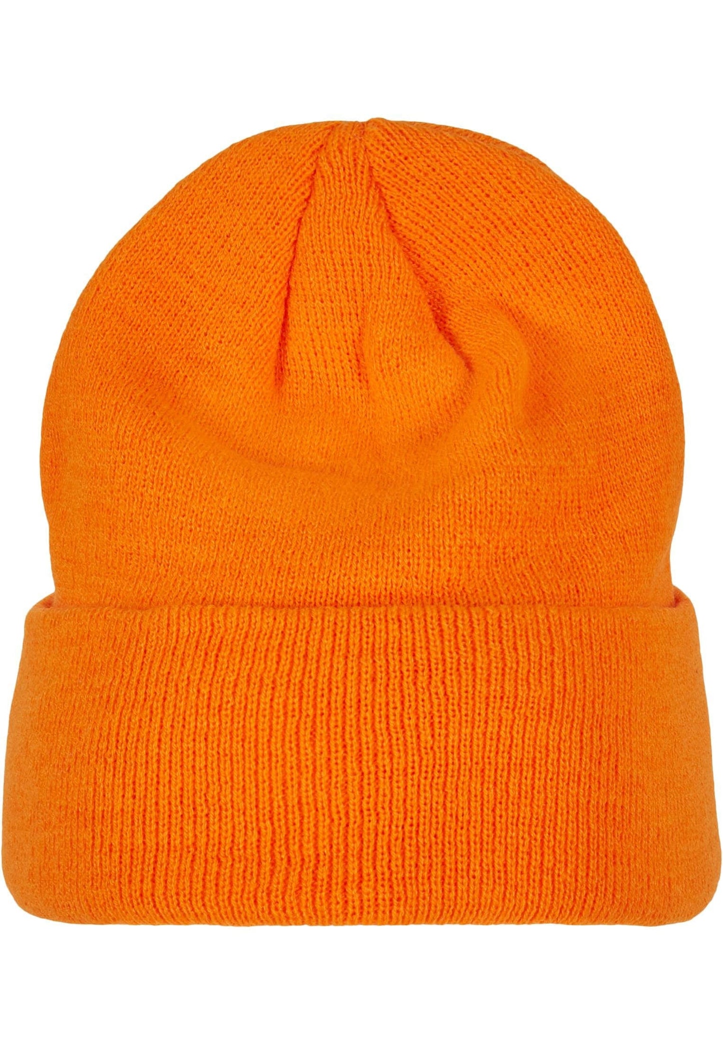 Build Your Brand Heavy Knit Beanie Elastic Acrylic Fabric One Size Turn-Up Hem