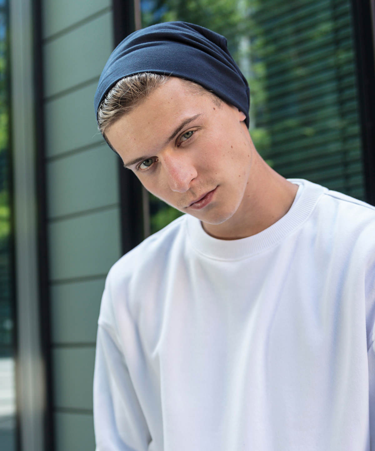 Build Your Brand Jersey Beanie 22cm Stretch Fabric for Printing Neutral Colours