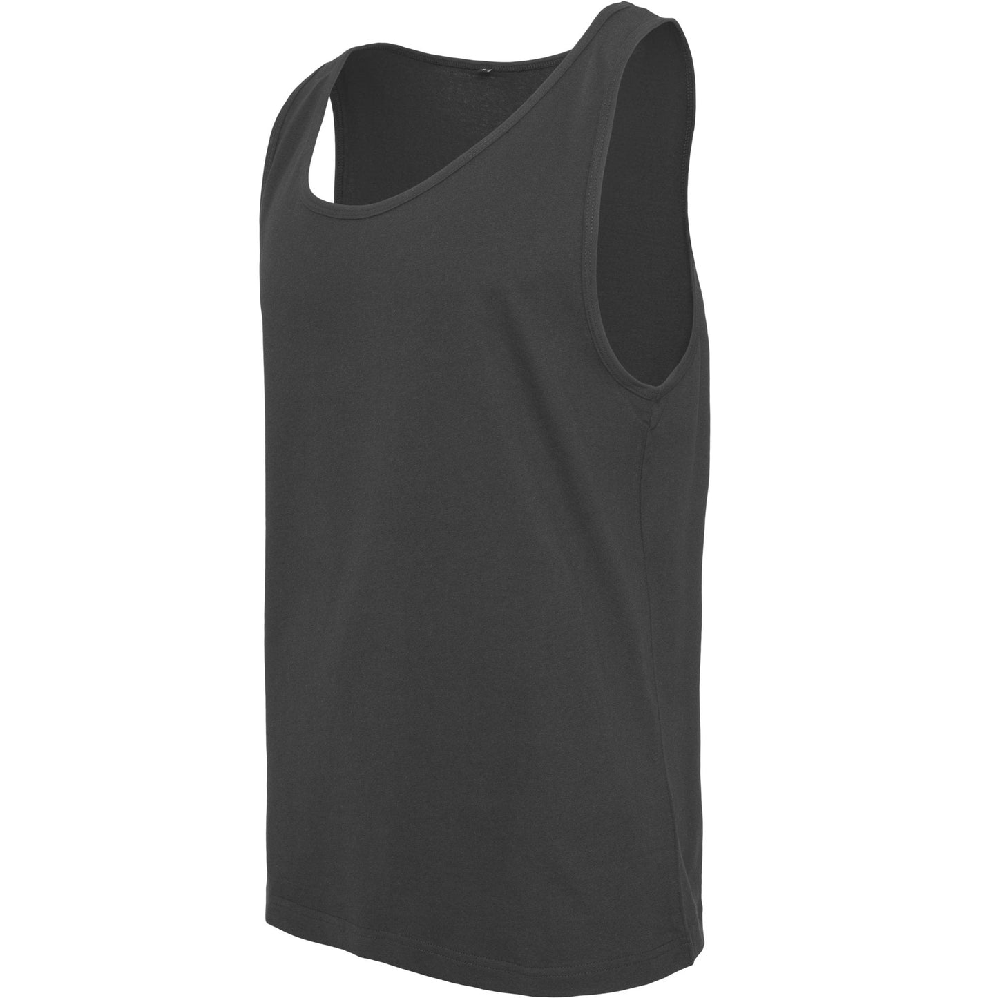 Build Your Brand Jersey Big Tank Top Long Fit Wide Armholes Casual Wear
