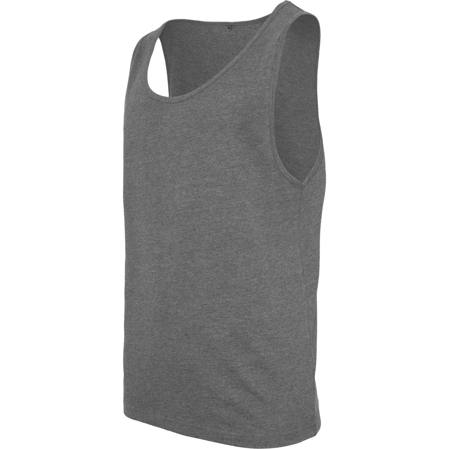 Build Your Brand Jersey Big Tank Top Long Fit Wide Armholes Casual Wear