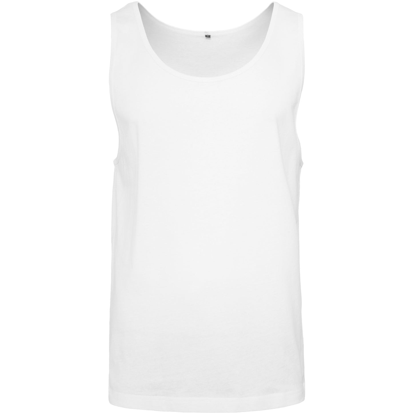Build Your Brand Jersey Big Tank Top Long Fit Wide Armholes Casual Wear