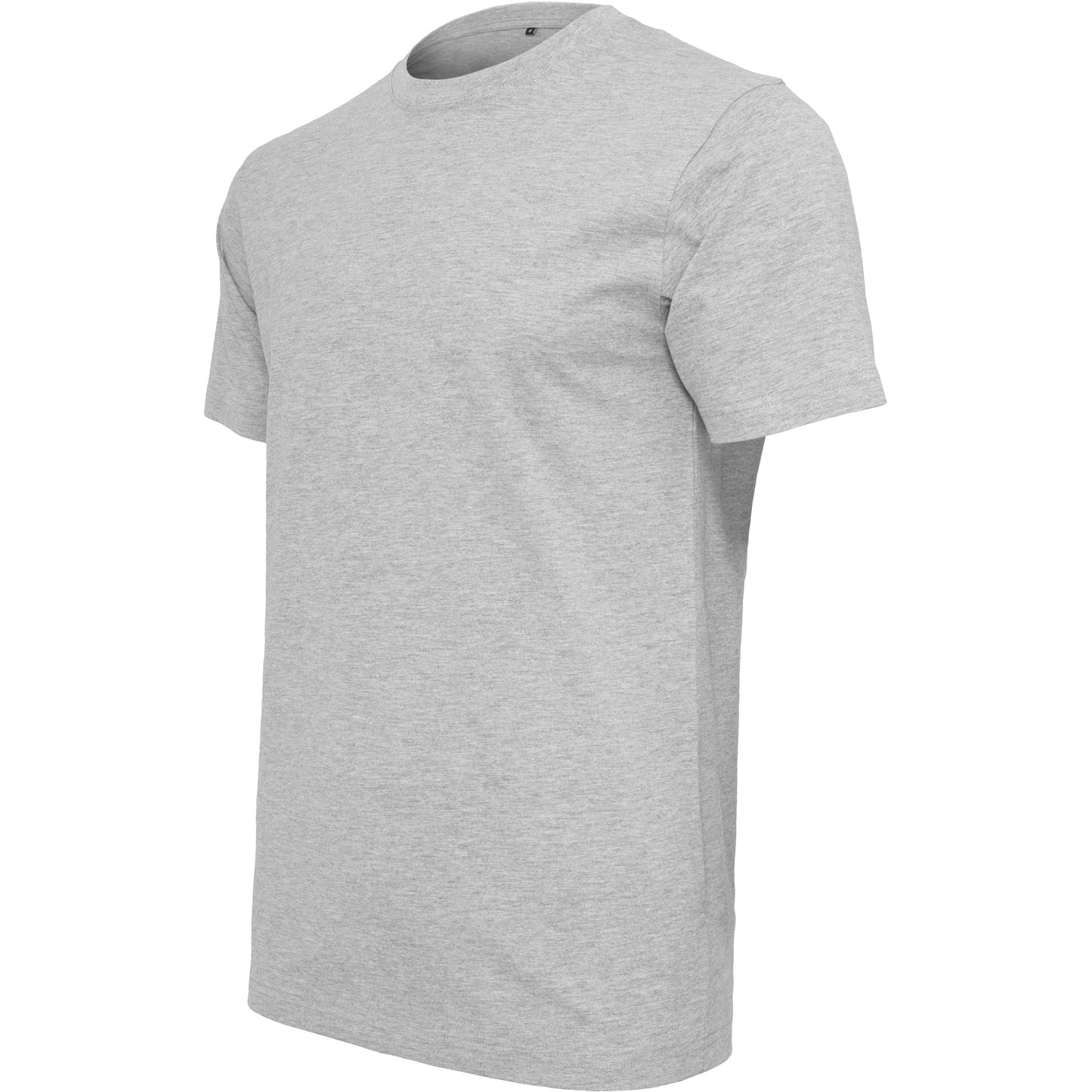 Build Your Brand Heather Grey T-Shirt Round Neck Soft Cotton Casual Fit