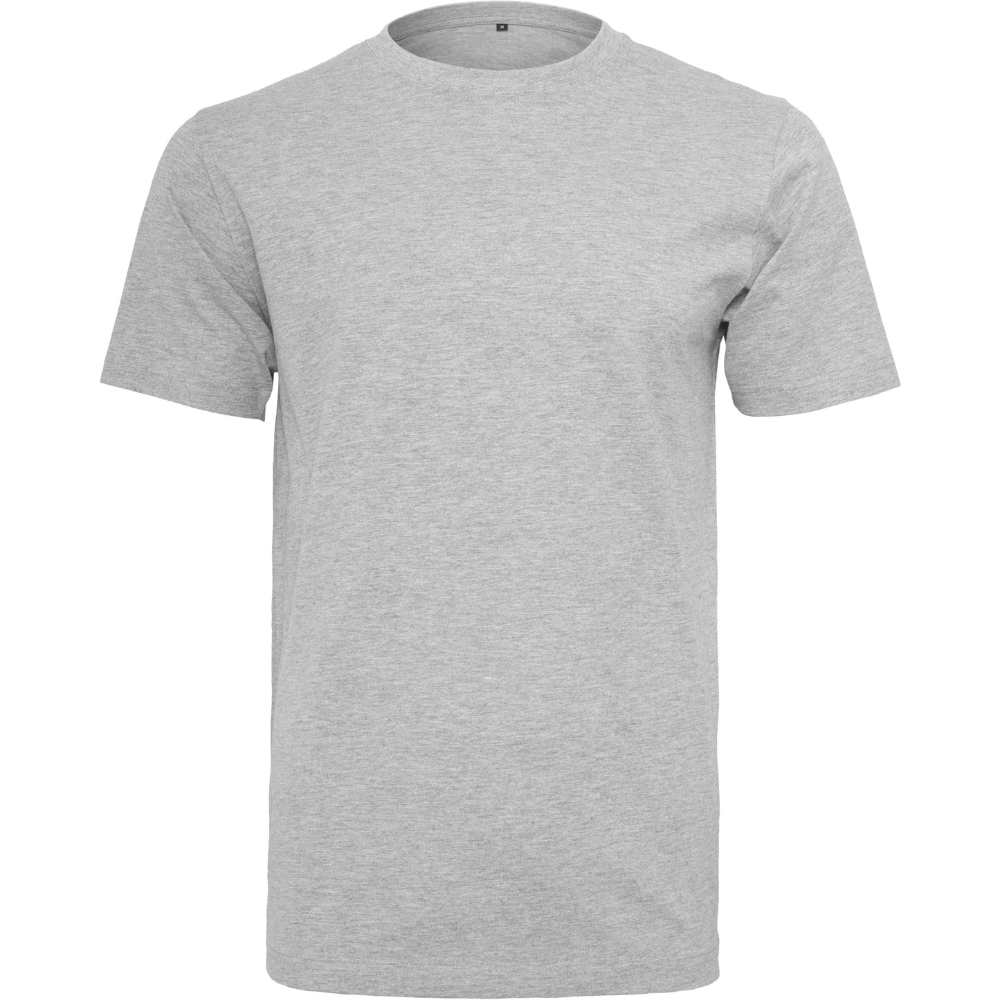 Build Your Brand Heather Grey T-Shirt Round Neck Soft Cotton Casual Fit