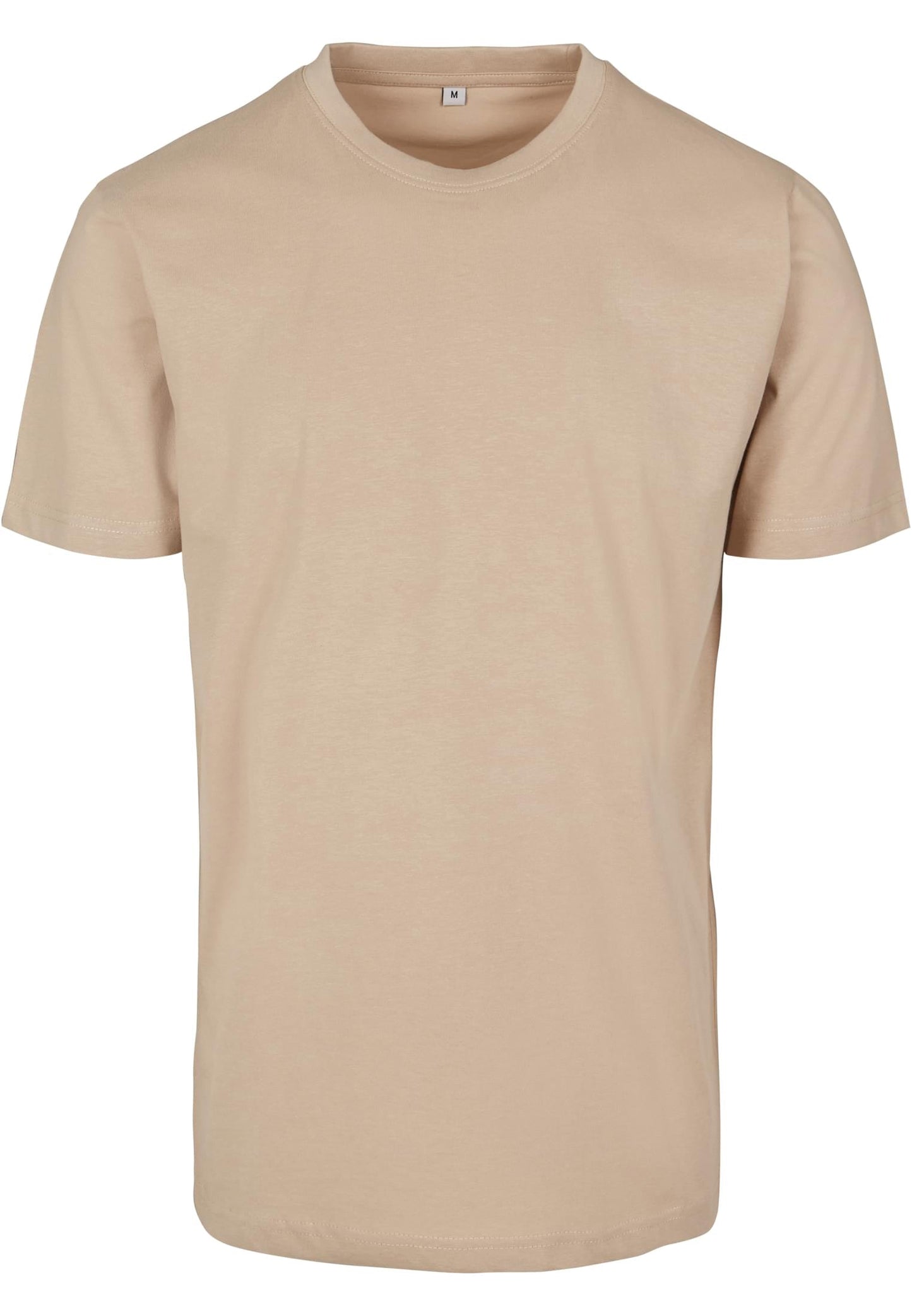Build Your Brand Round-Neck T-Shirt Sand Soft Cotton Casual Basic Sizes S-5XL