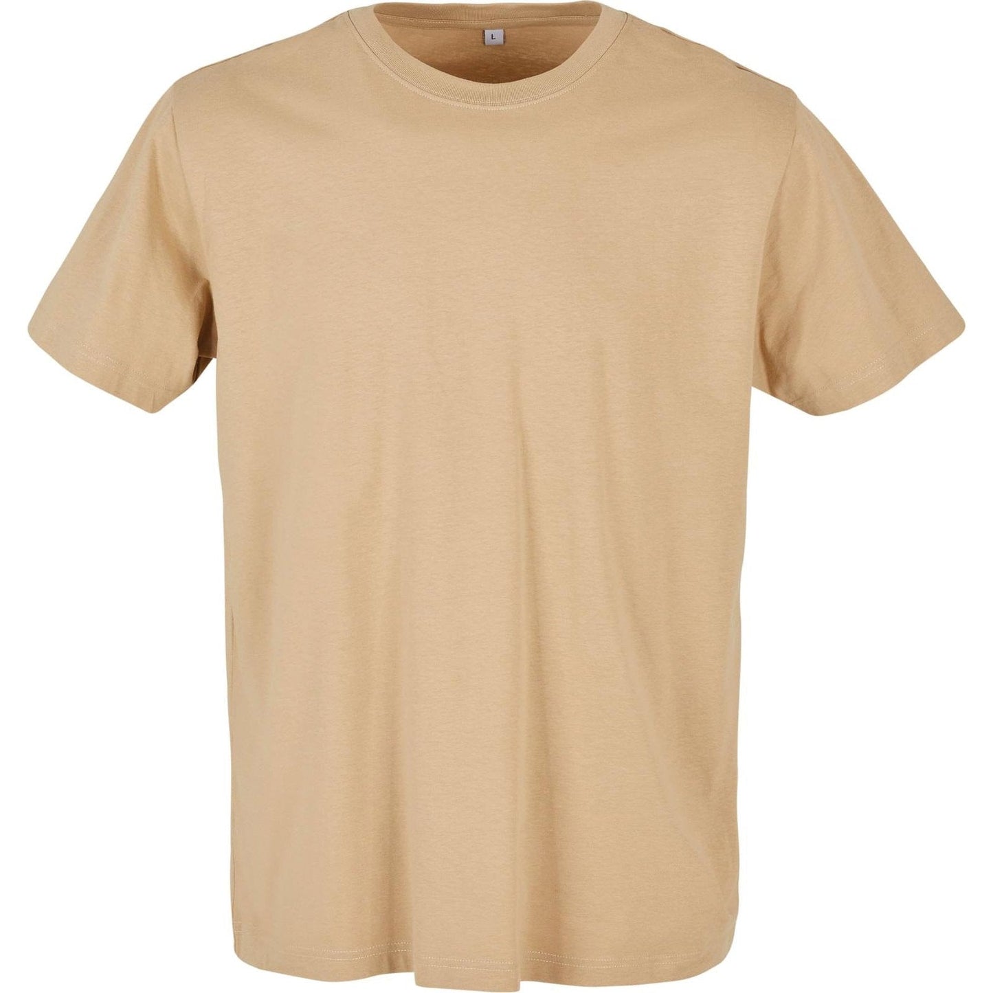 Build Your Brand Round-Neck T-Shirt Union Beige Soft Cotton Casual Fit