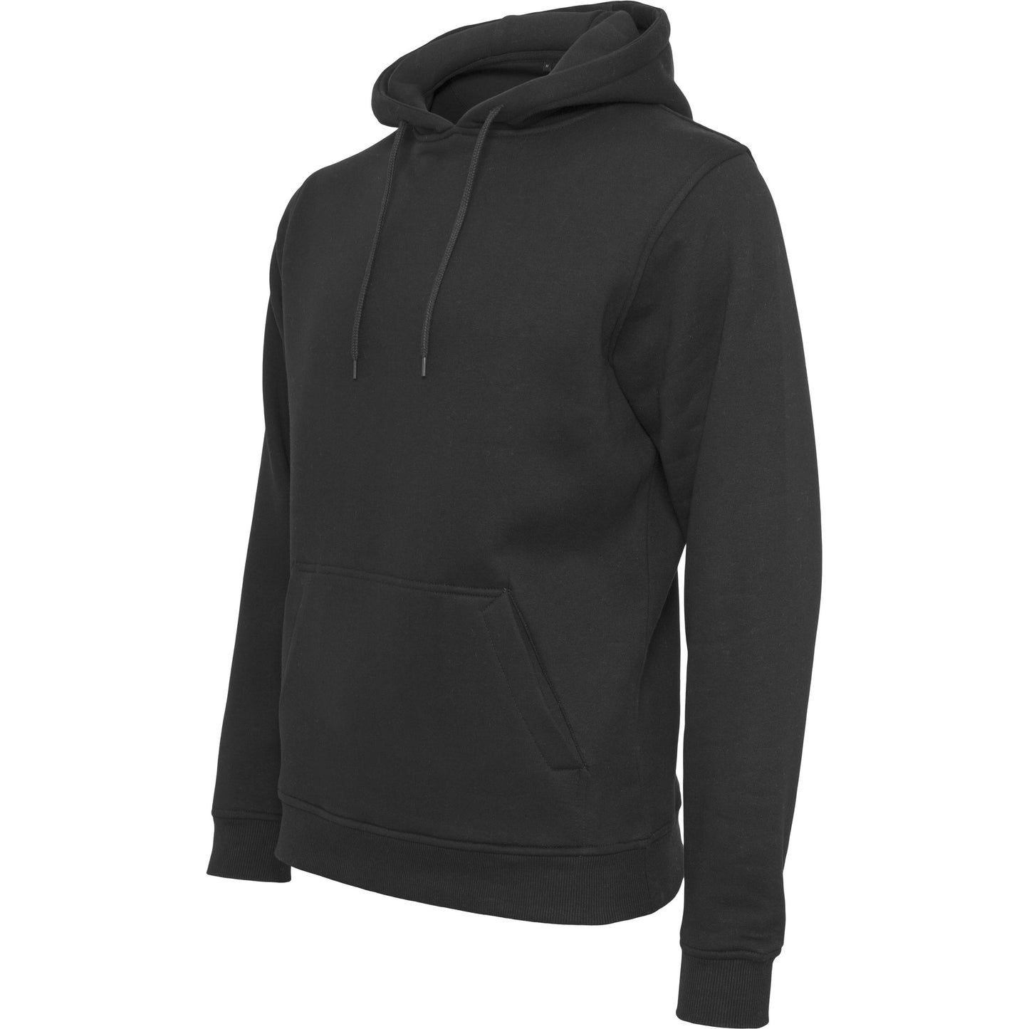 Build Your Brand Heavy Hoodie Black Adjustable Hood Kangaroo Pocket FAMA