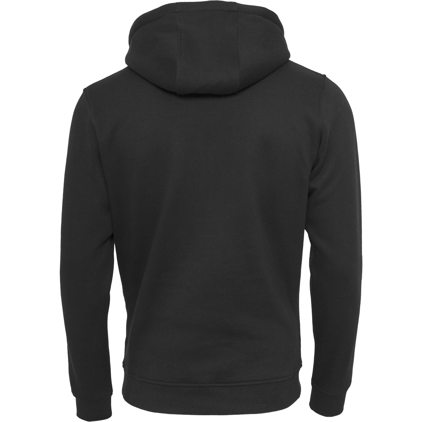 Build Your Brand Heavy Hoodie Black Adjustable Hood Kangaroo Pocket FAMA