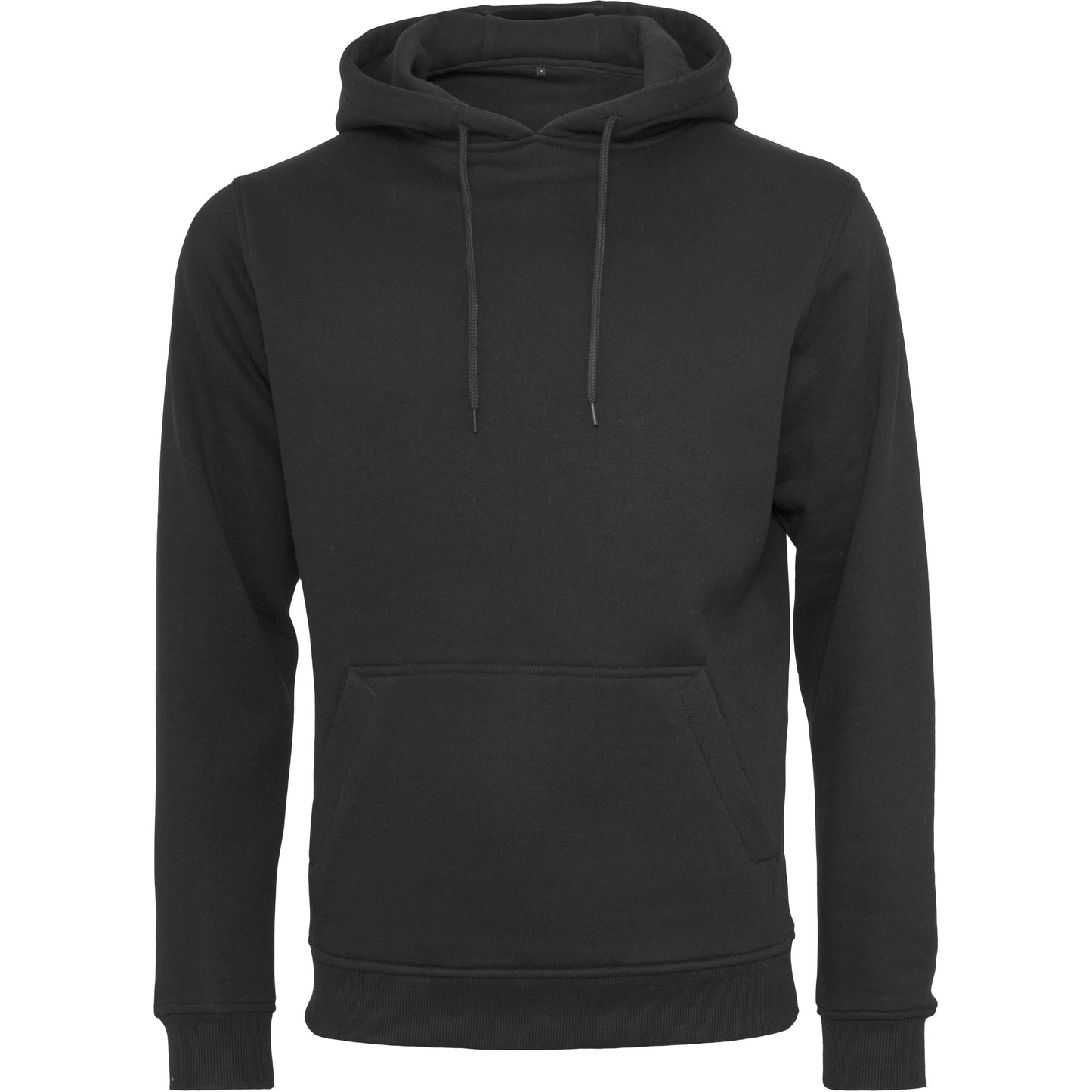 Build Your Brand Heavy Hoodie Black Adjustable Hood Kangaroo Pocket FAMA