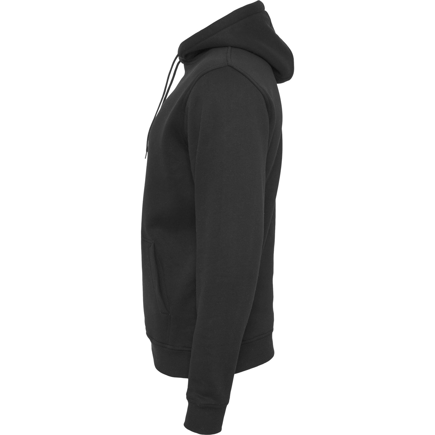 Build Your Brand Heavy Hoodie Black Adjustable Hood Kangaroo Pocket FAMA