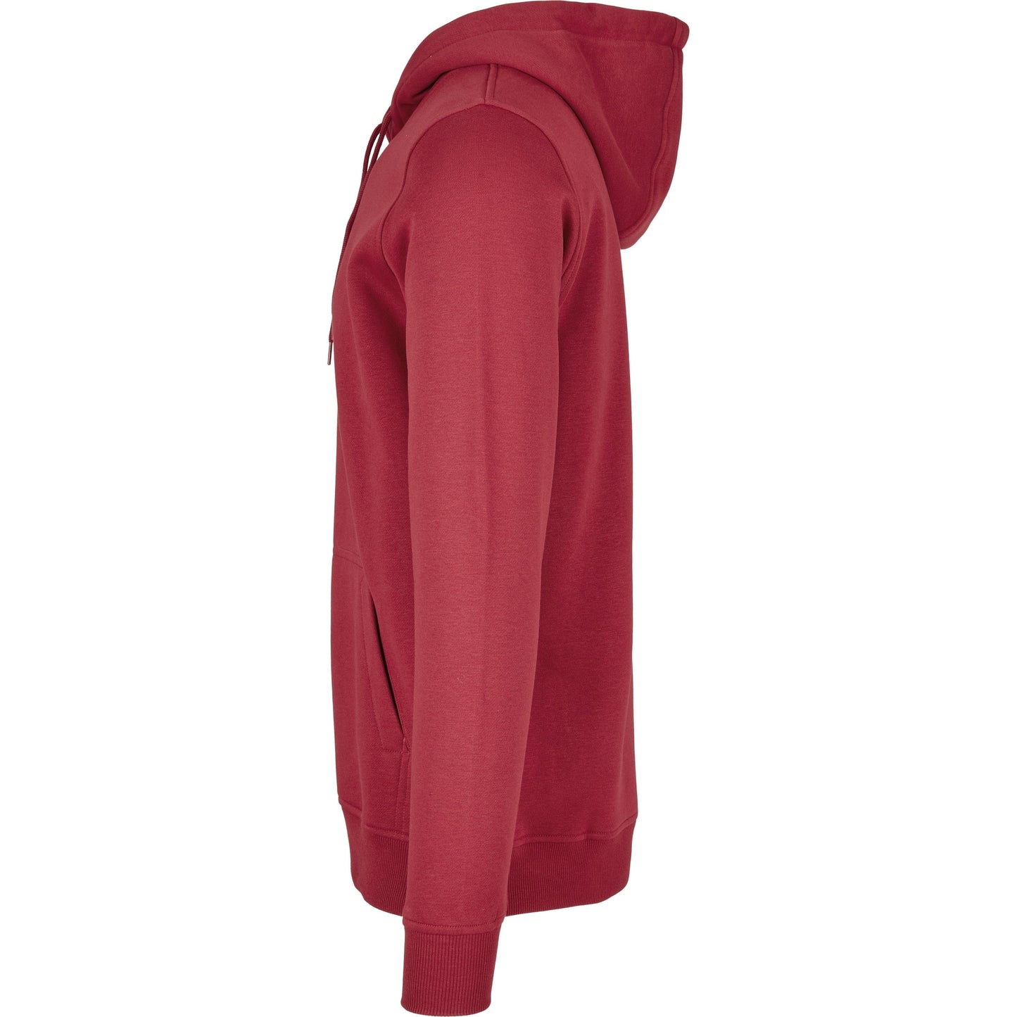 Build Your Brand Heavy Hoodie Burgundy Adjustable Hood Kangaroo Pocket