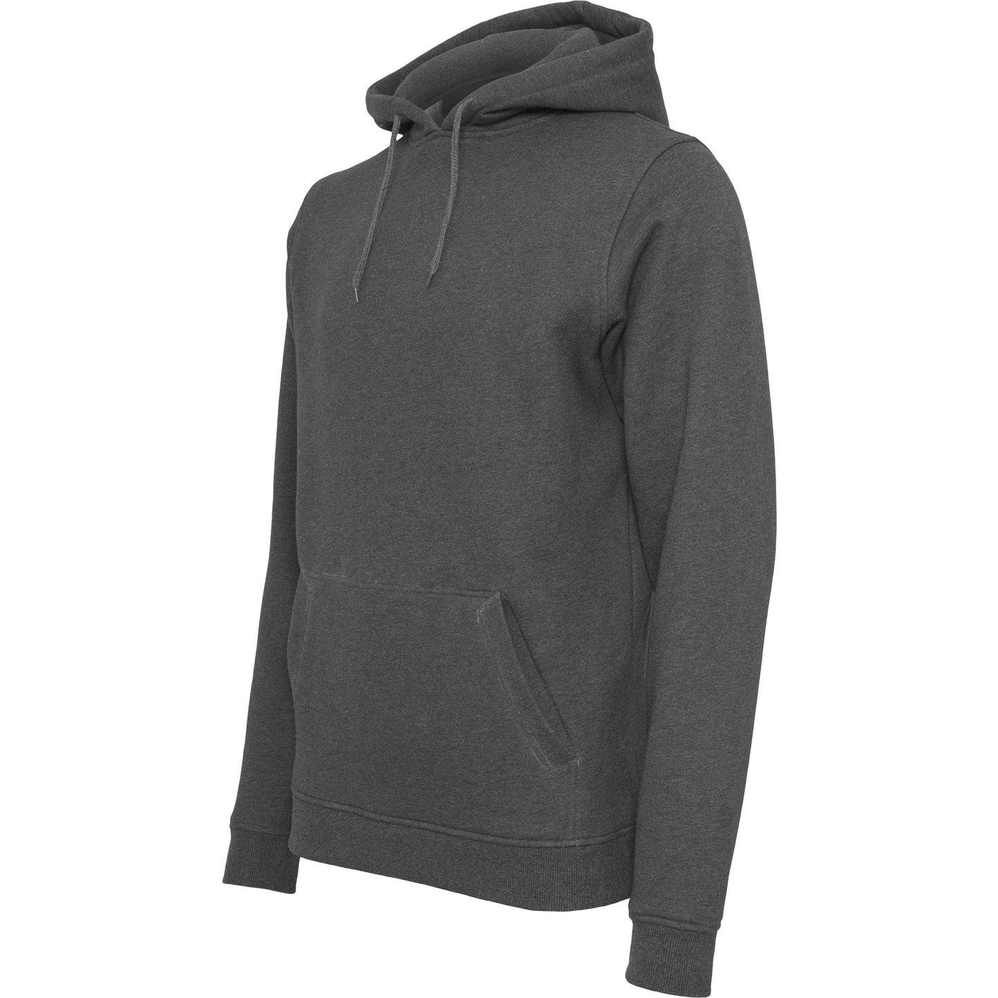 Build Your Brand Heavy Hoodie Charcoal Adjustable Hood Kangaroo Pocket