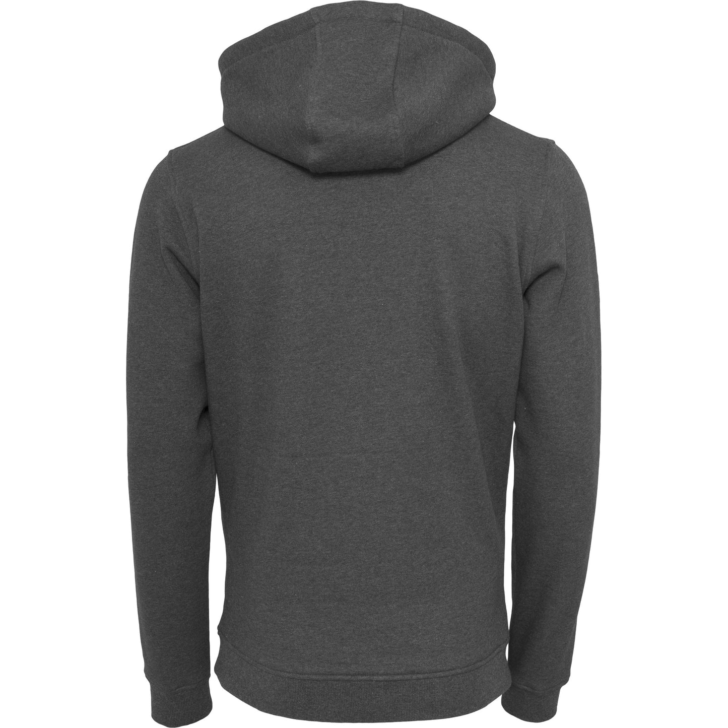 Build Your Brand Heavy Hoodie Charcoal Adjustable Hood Kangaroo Pocket