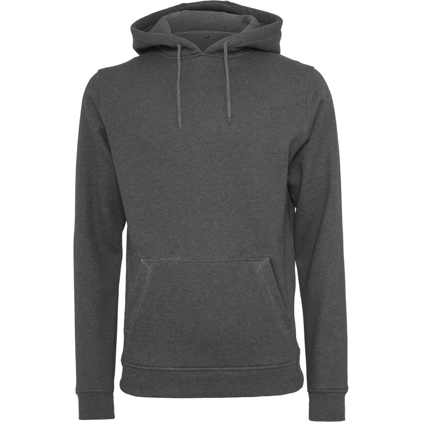 Build Your Brand Heavy Hoodie Charcoal Adjustable Hood Kangaroo Pocket