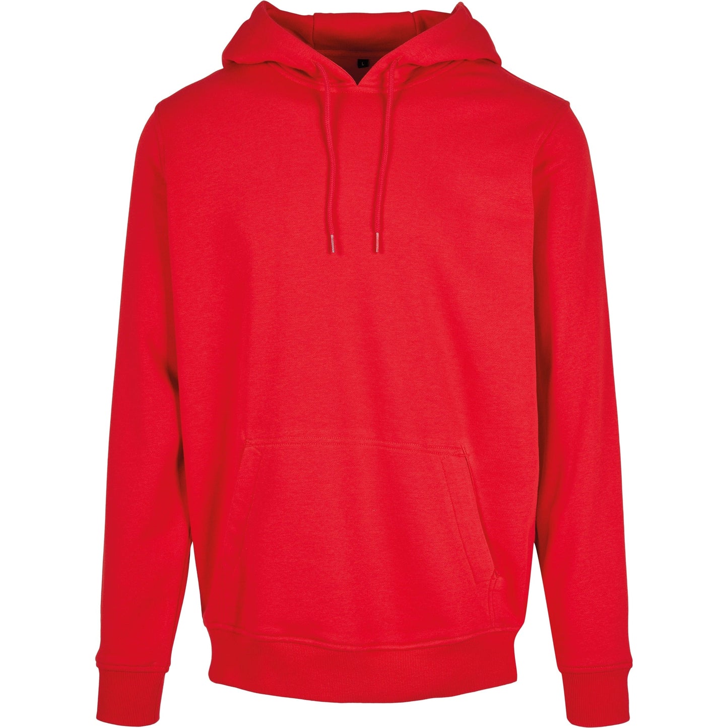 Build Your Brand Heavy Hoodie City Red Adjustable Hood Kangaroo Pocket