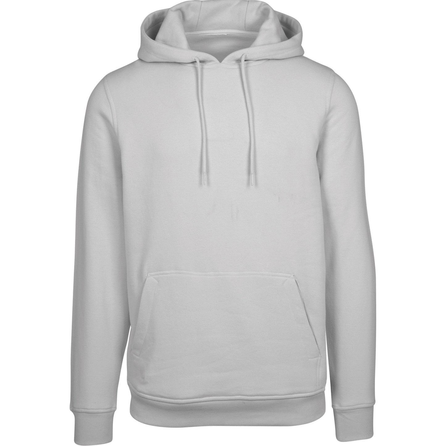 Build Your Brand Heavy Hoodie Light Asphalt Adjustable Hood Kangaroo Pocket