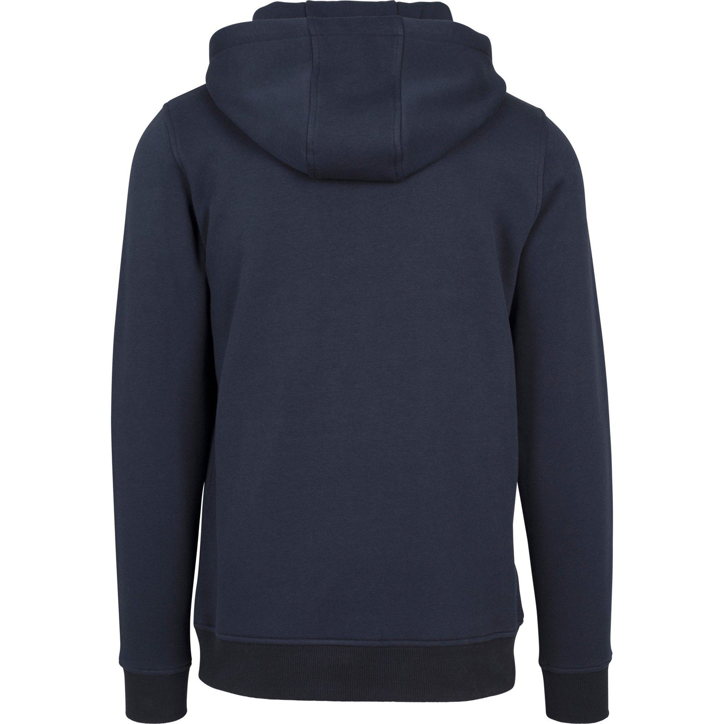Build Your Brand Heavy Hoodie Navy Adjustable Hood Kangaroo Pocket FAMA