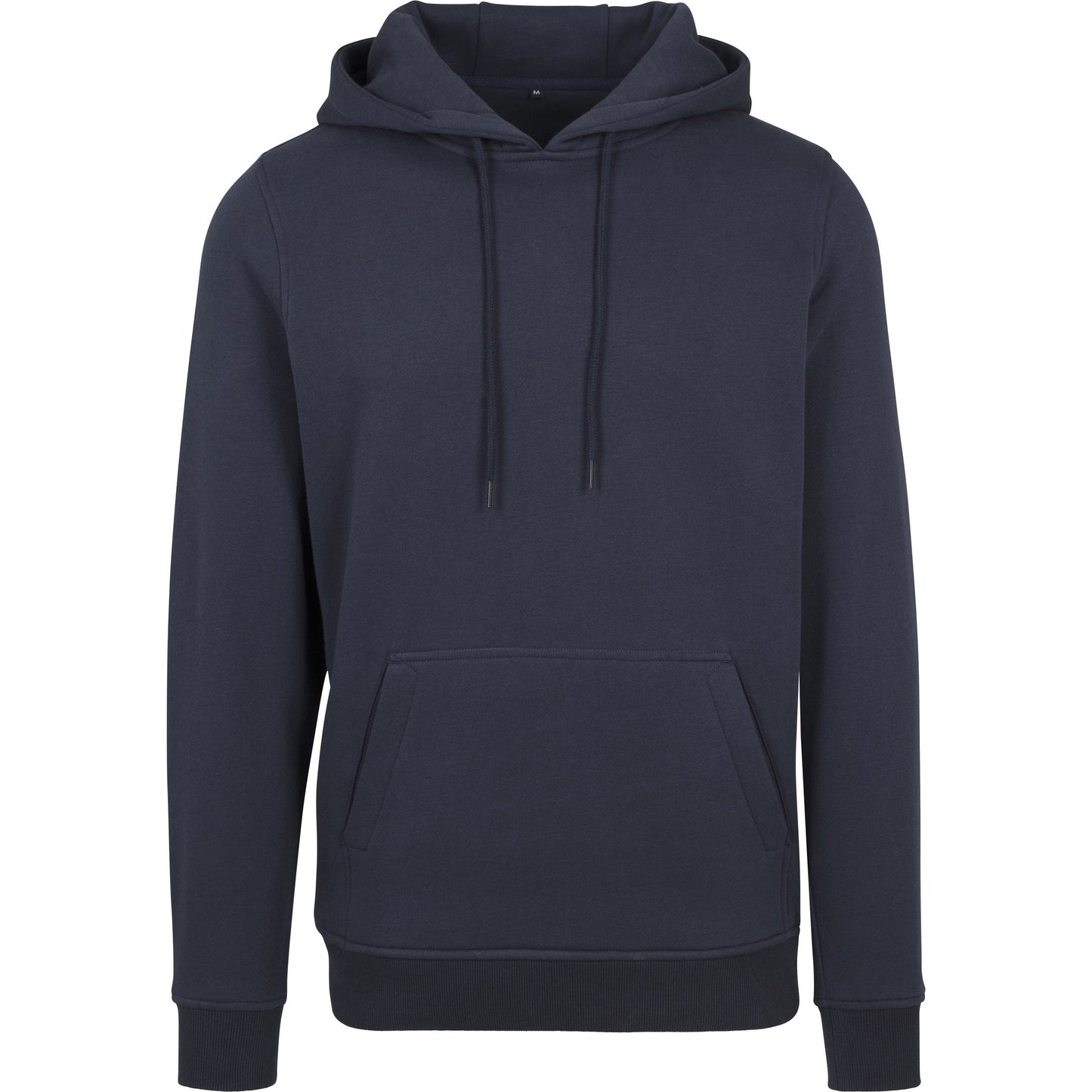 Build Your Brand Heavy Hoodie Navy Adjustable Hood Kangaroo Pocket FAMA