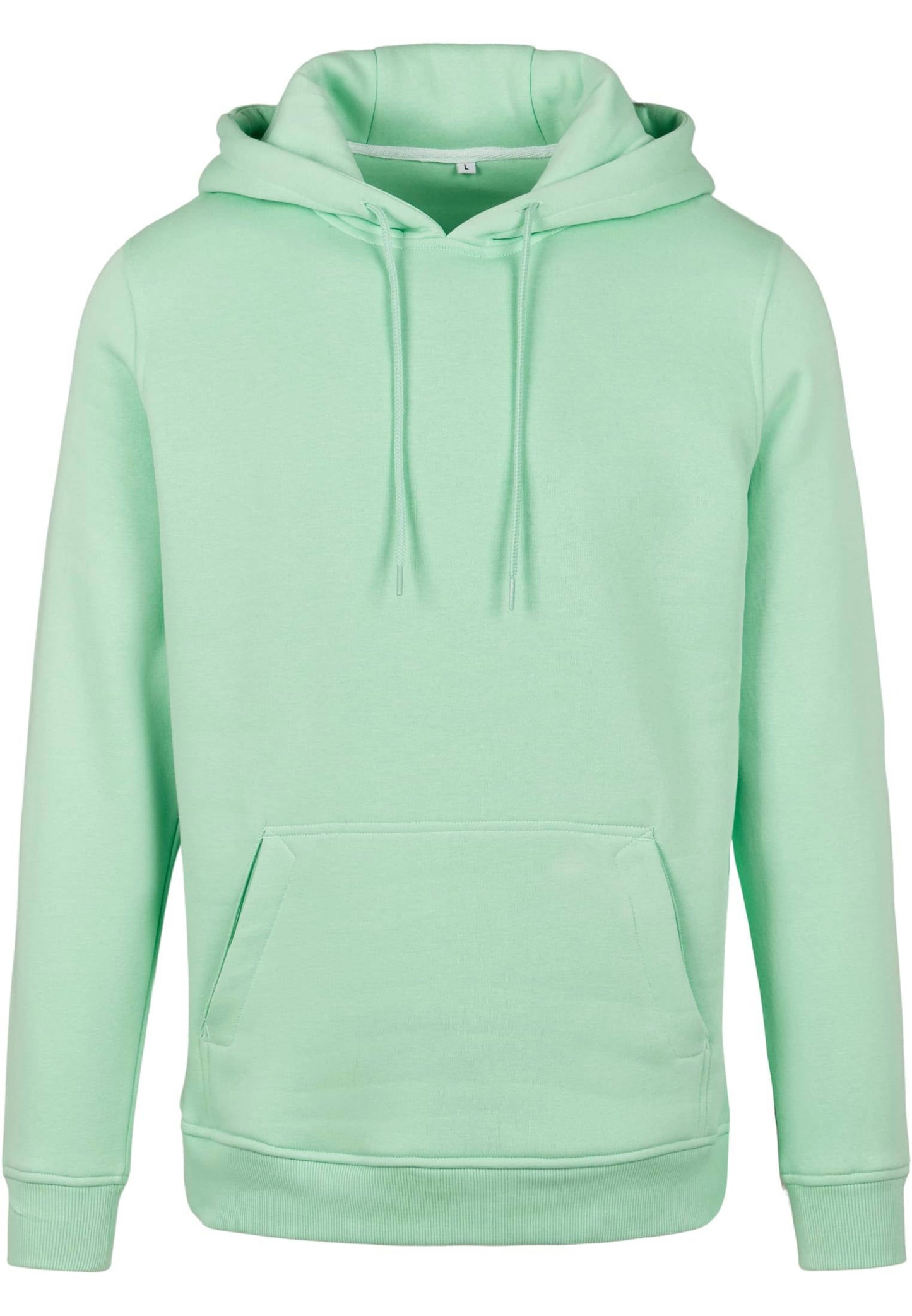 Build Your Brand Heavy Hoodie Neo Mint Adjustable Hood Kangaroo Pocket