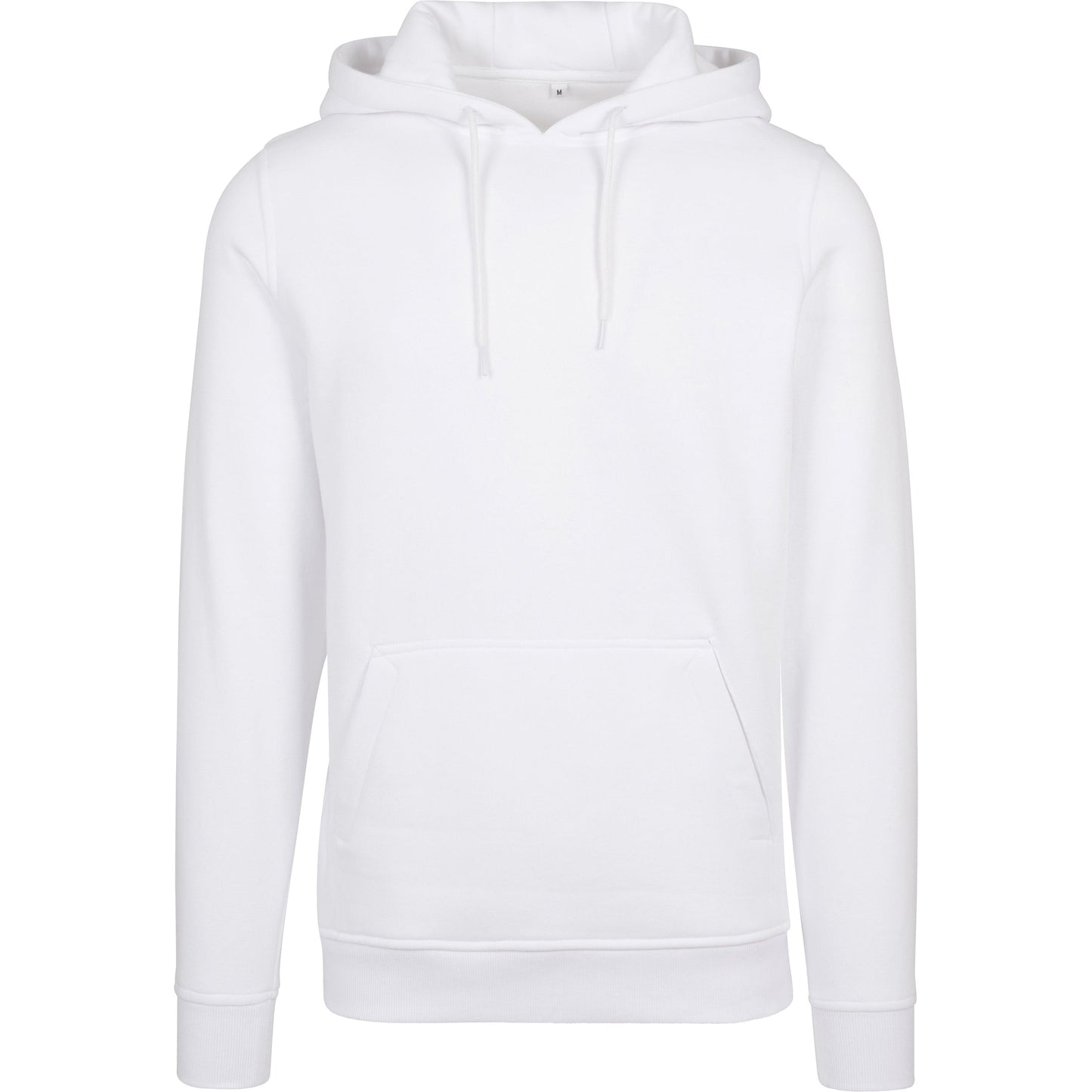 Build Your Brand Heavy Hoodie White Adjustable Hood Kangaroo Pocket FAMA