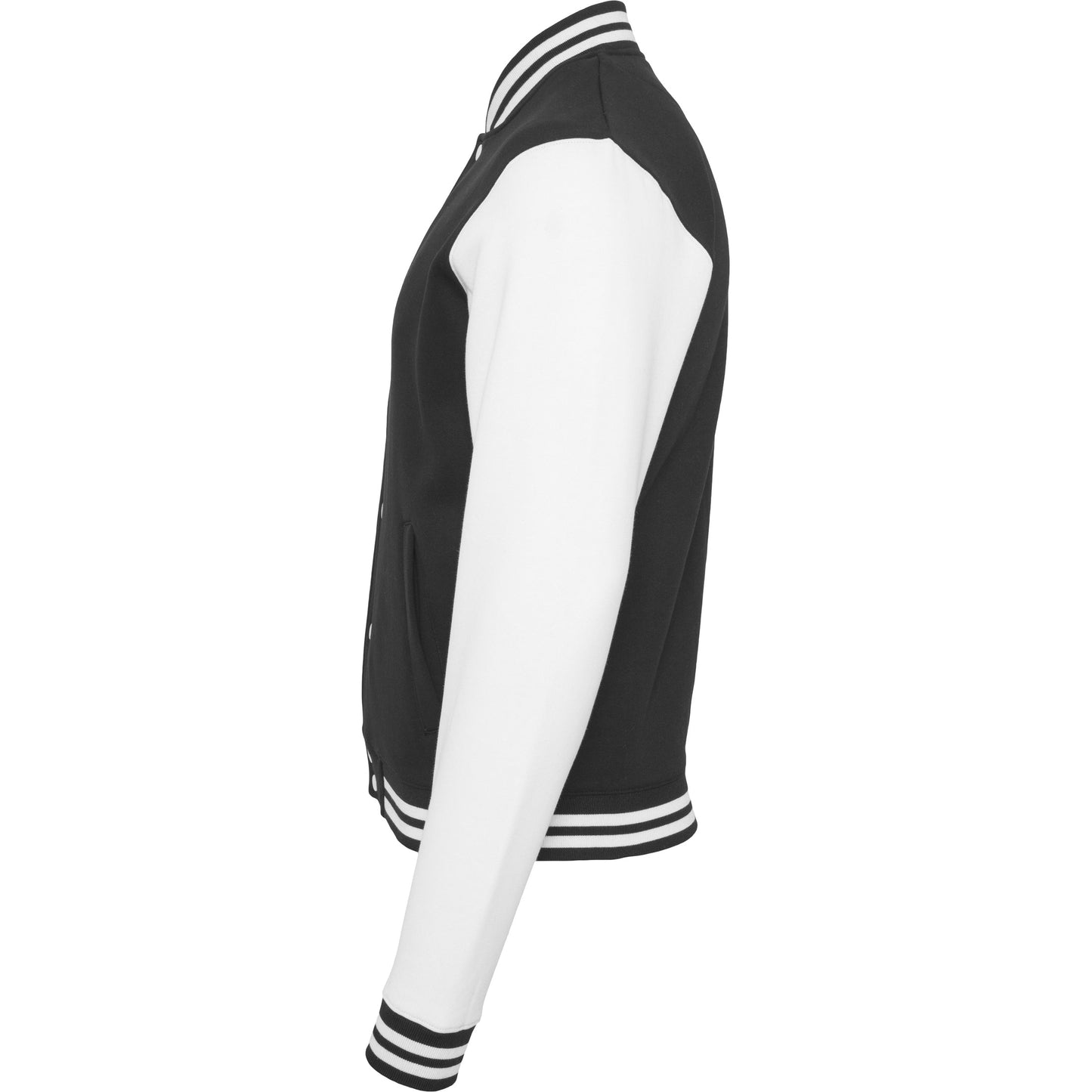 Build Your Brand College Jacket Contrast Cuffs Comfortable Stylish Preppy Look