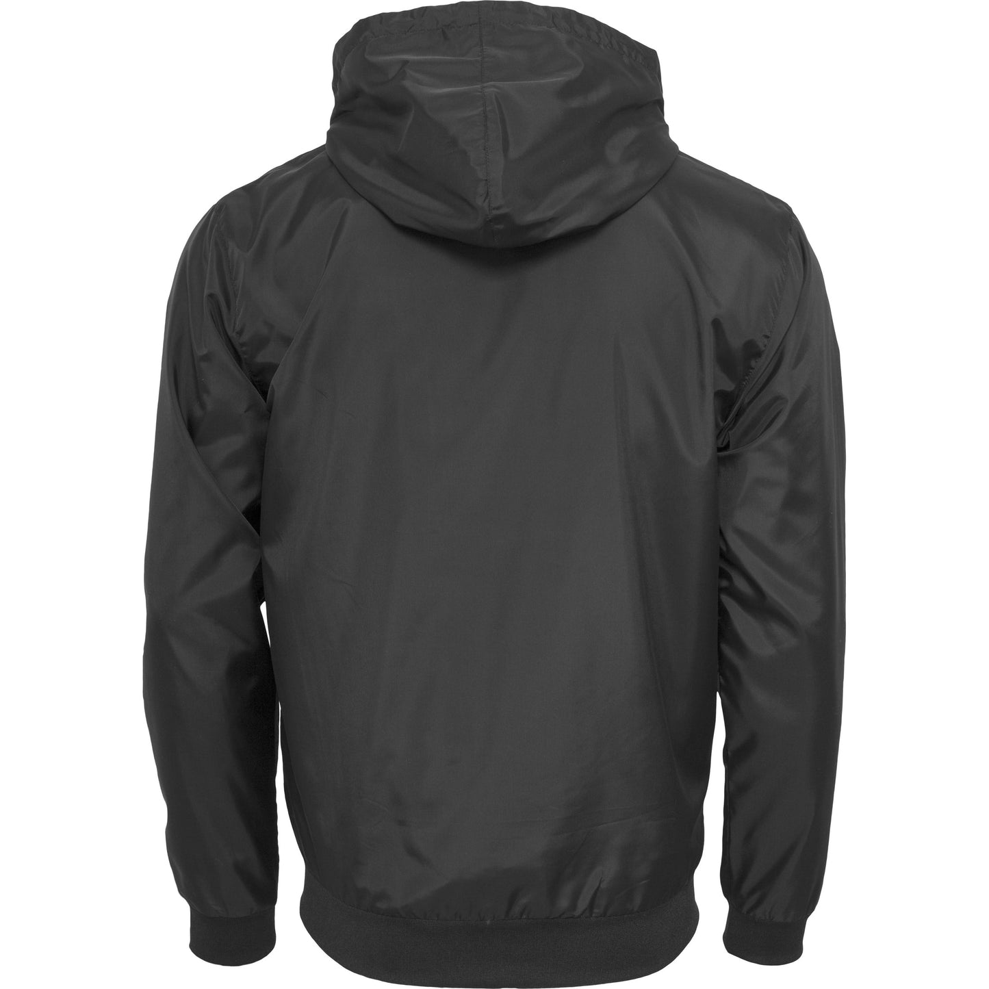 Build Your Brand Wind Runner Jacket Water-Resistant Mesh Lining Hooded Casual