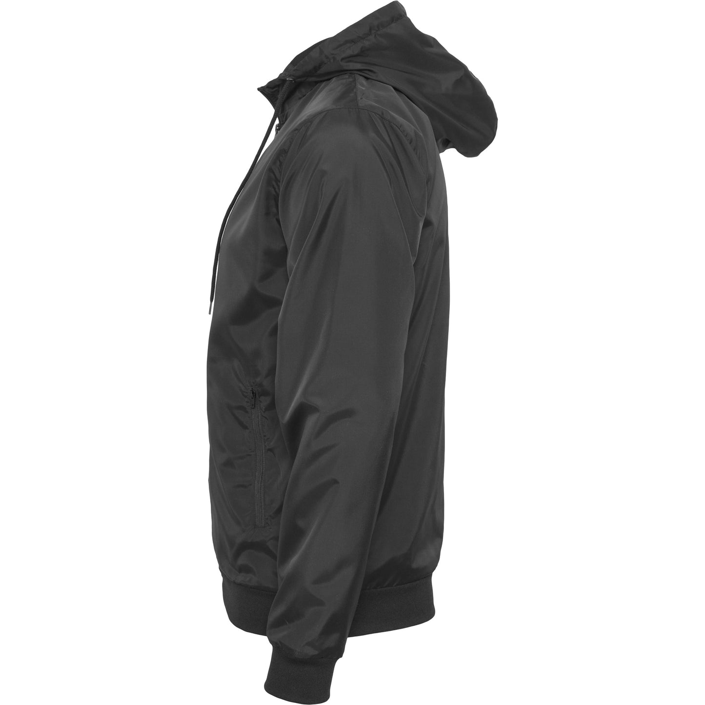 Build Your Brand Wind Runner Jacket Water-Resistant Mesh Lining Hooded Casual
