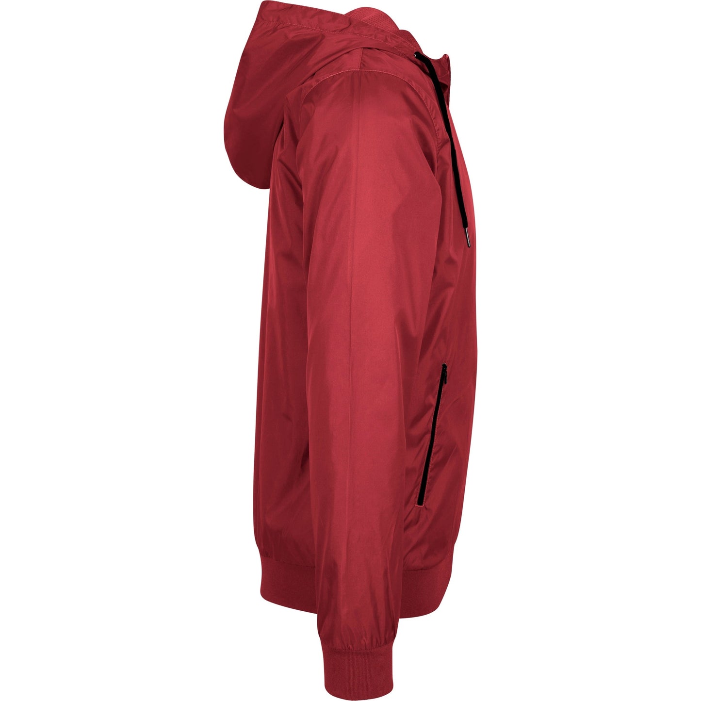 Build Your Brand Wind Runner Jacket Water-Resistant Mesh Lining Hooded Casual