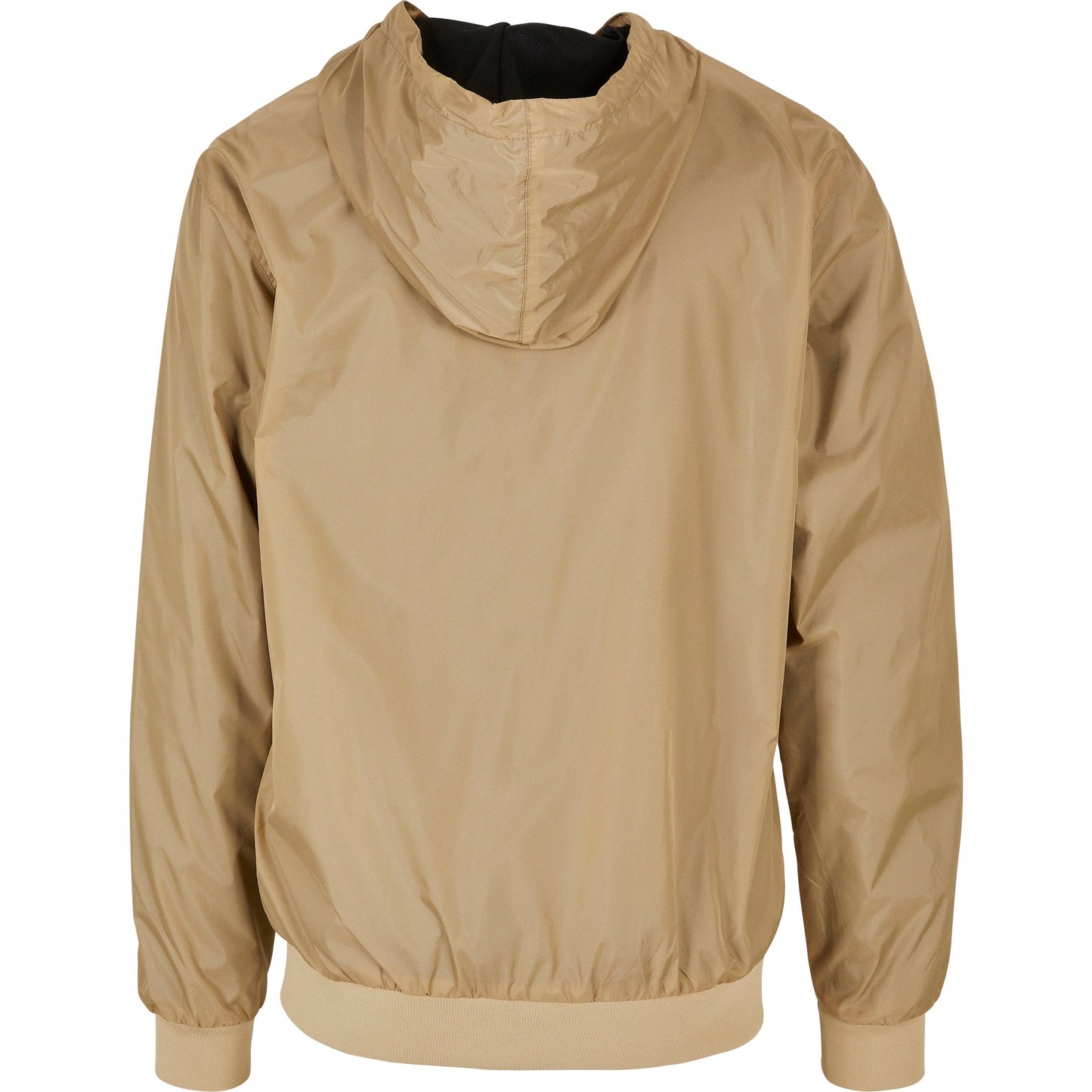 Build Your Brand Wind Runner Jacket Water-Resistant Mesh Lining Hooded Casual