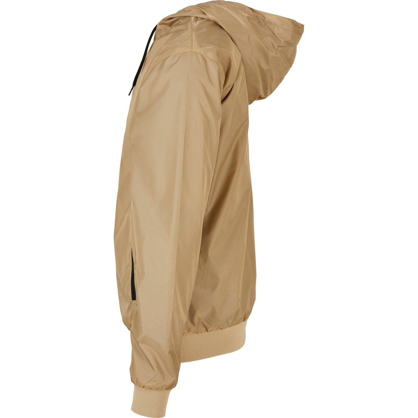 Build Your Brand Wind Runner Jacket Water-Resistant Mesh Lining Hooded Casual