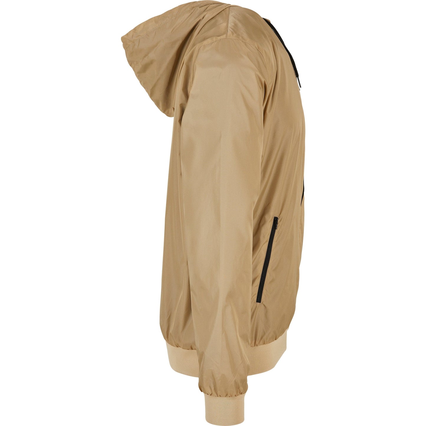 Build Your Brand Wind Runner Jacket Water-Resistant Mesh Lining Hooded Casual