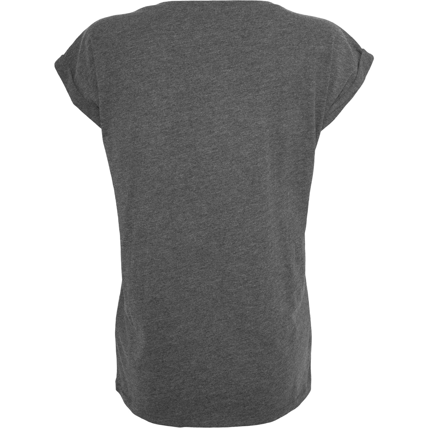 Build Your Brand Women's Extended Shoulder Tee Charcoal Casual Top