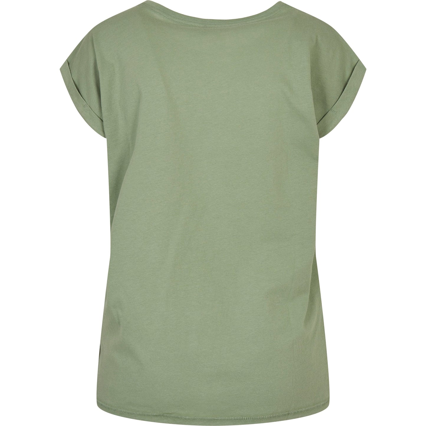 Build Your Brand Women's Extended Shoulder Tee Soft Salvia Casual Top