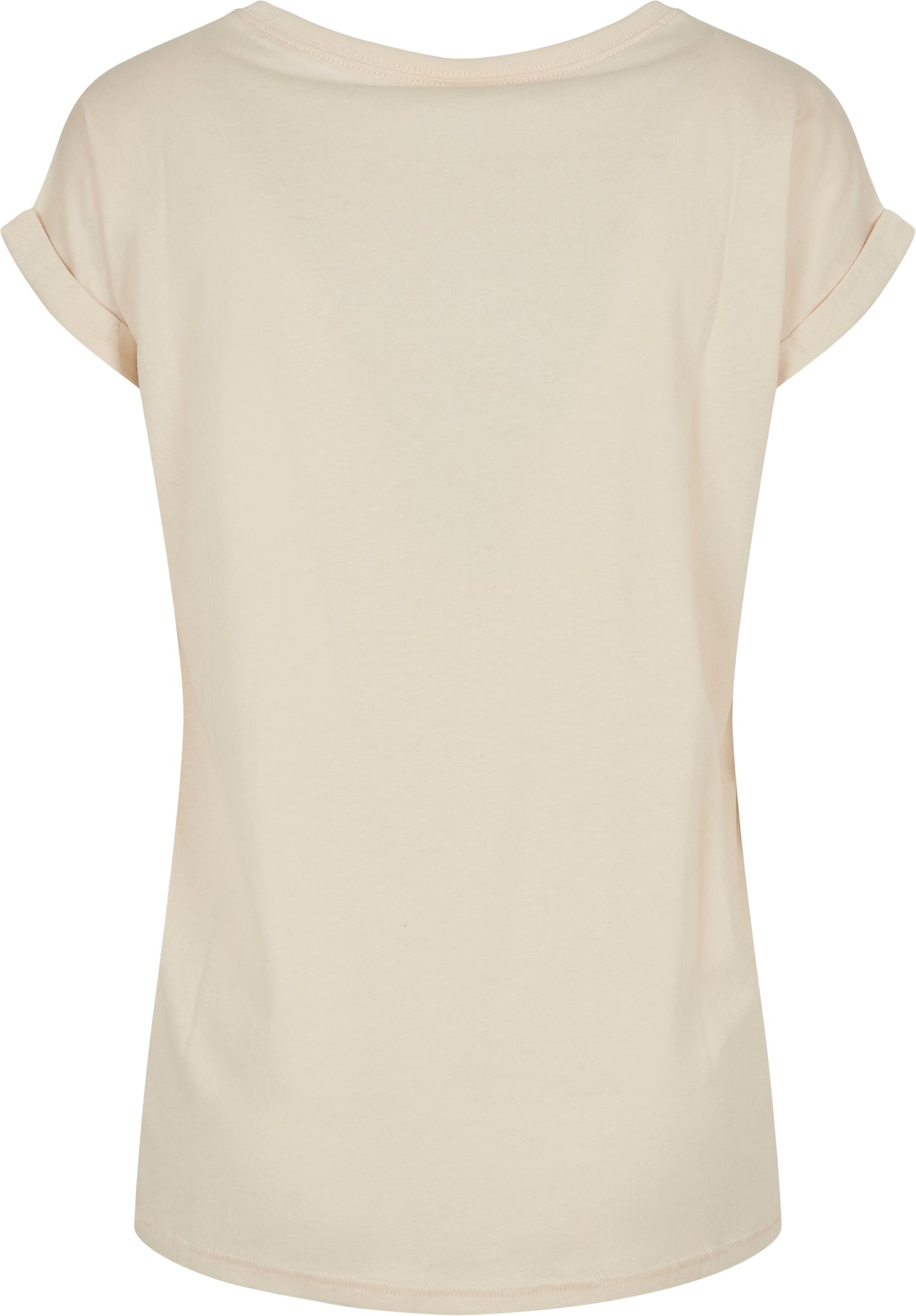 Build Your Brand Women's Extended Shoulder Tee Casual Top White Sand