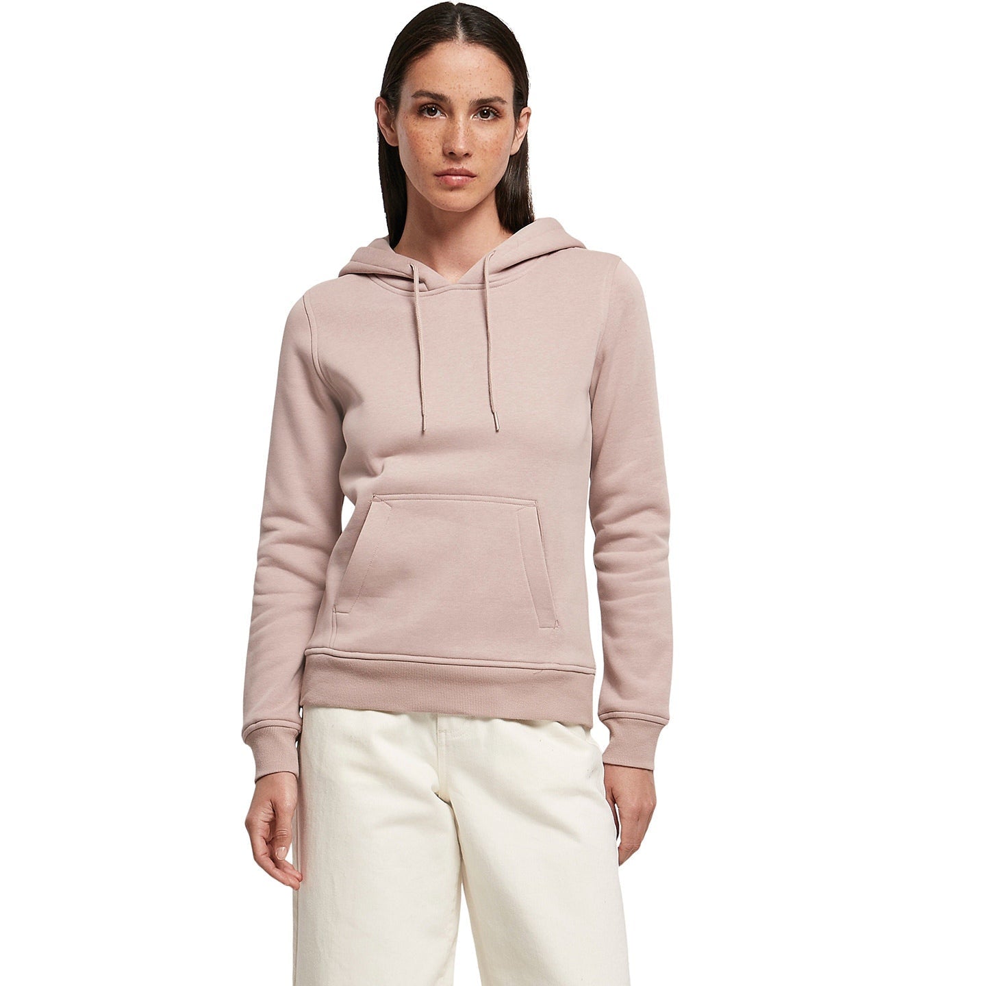 Build Your Brand Women's Heavy Hoodie Soft Cotton Blend Long Cut Kangaroo Pocket