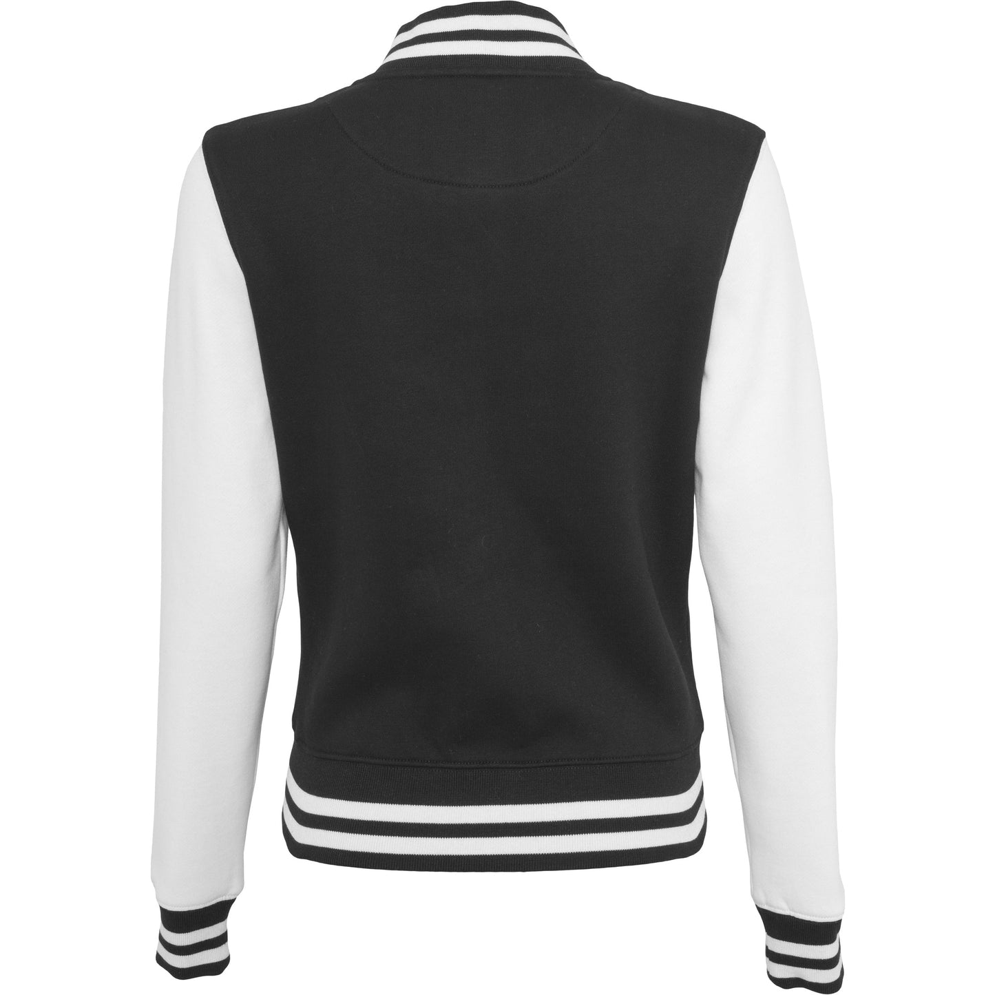 Build Your Brand Women's College Jacket Contrast Cuffs Comfortable Fit