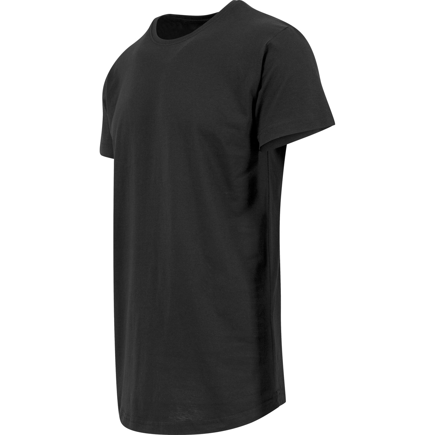Build Your Brand Shaped Long Tee Extra Long Cut Fitted Style Cotton Jersey