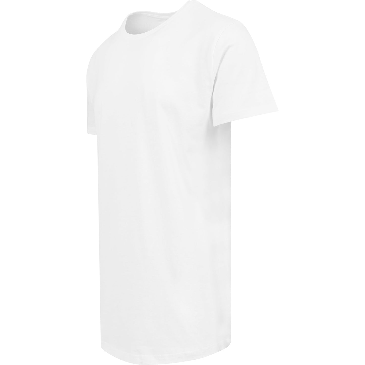 Build Your Brand Shaped Long Tee Extra Long Cut Fitted Style Cotton Jersey