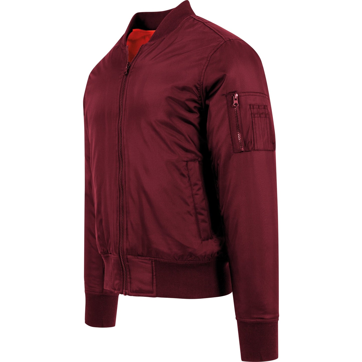 Build Your Brand FAMA Certified Bomber Jacket with Contrast Lining and Zip