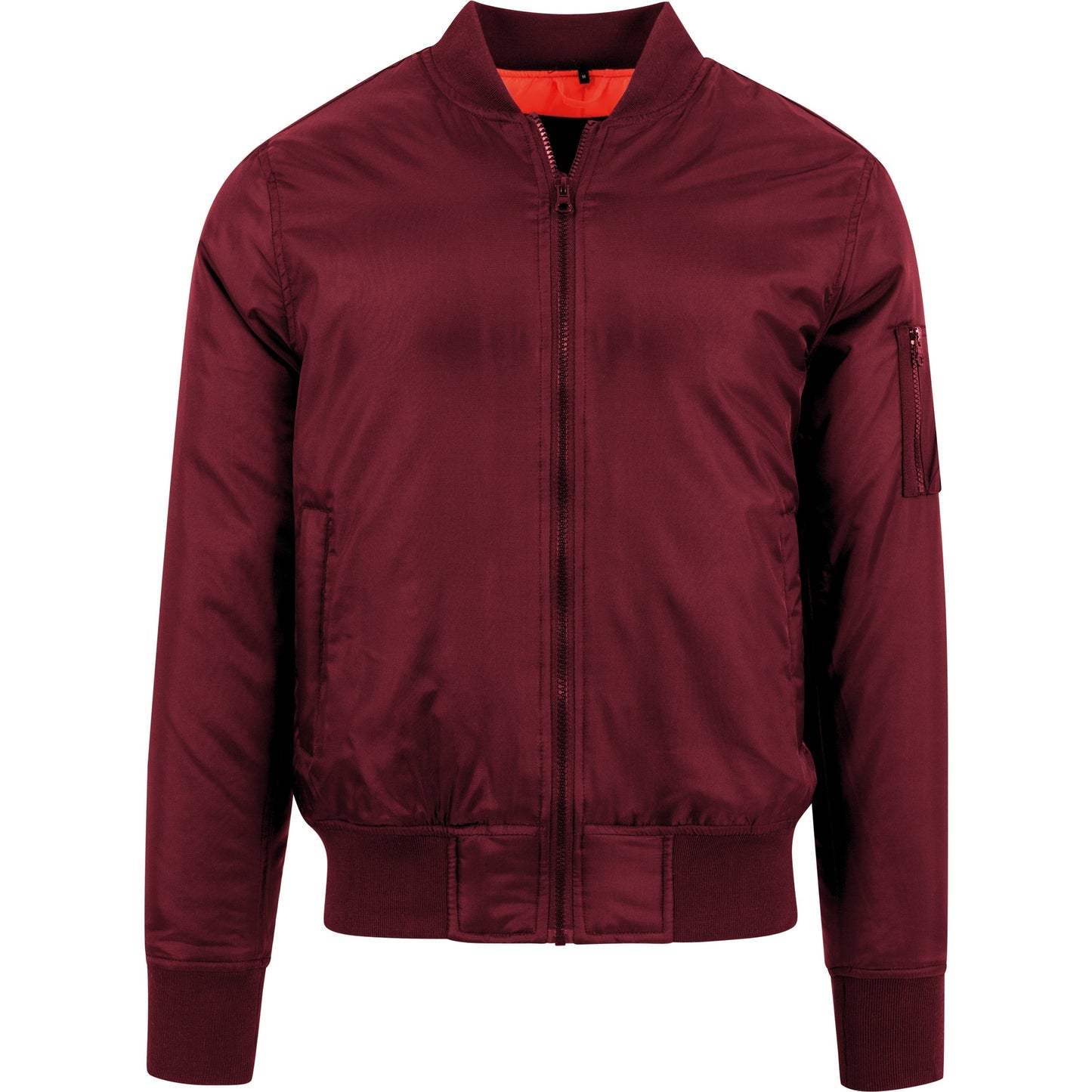 Build Your Brand FAMA Certified Bomber Jacket with Contrast Lining and Zip