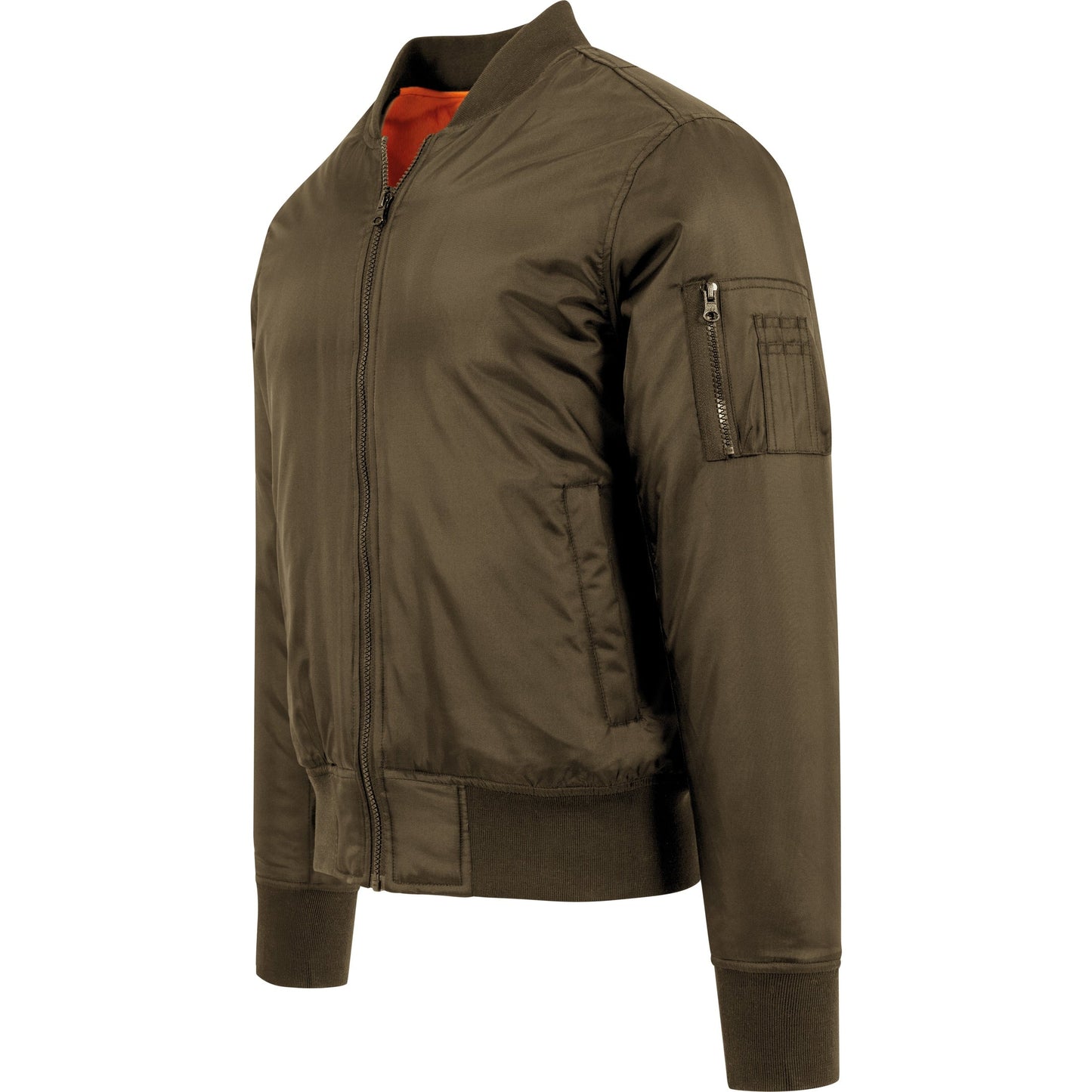 Build Your Brand FAMA Certified Bomber Jacket with Contrast Lining and Zip