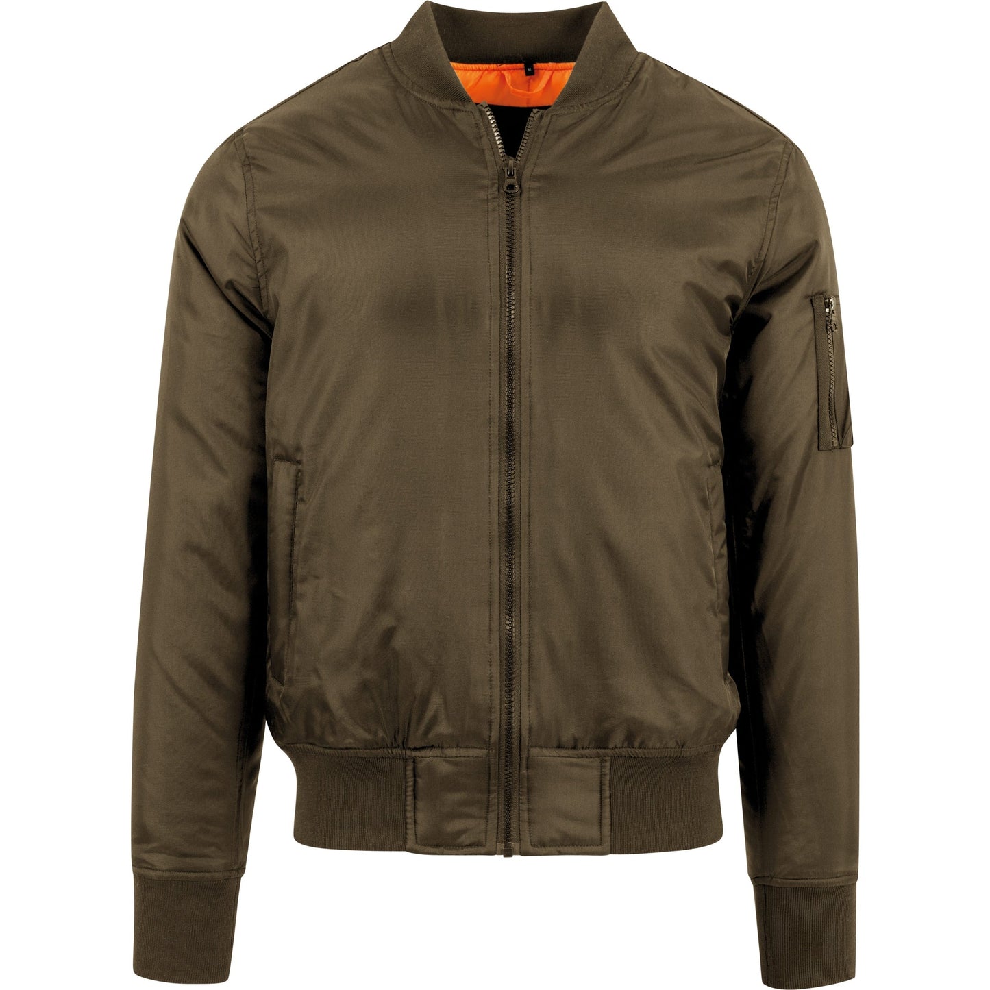 Build Your Brand FAMA Certified Bomber Jacket with Contrast Lining and Zip