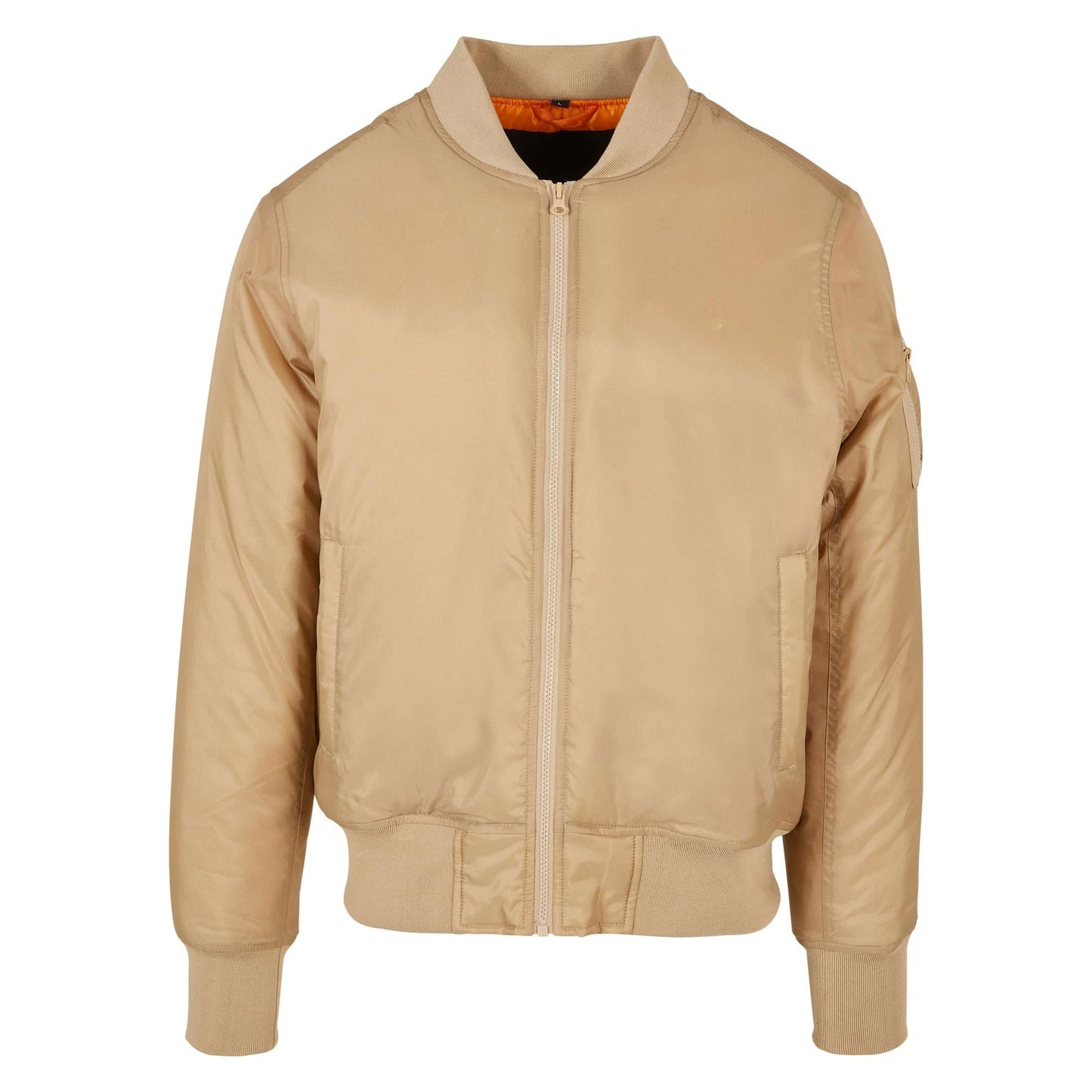 Build Your Brand FAMA Certified Bomber Jacket with Contrast Lining and Zip