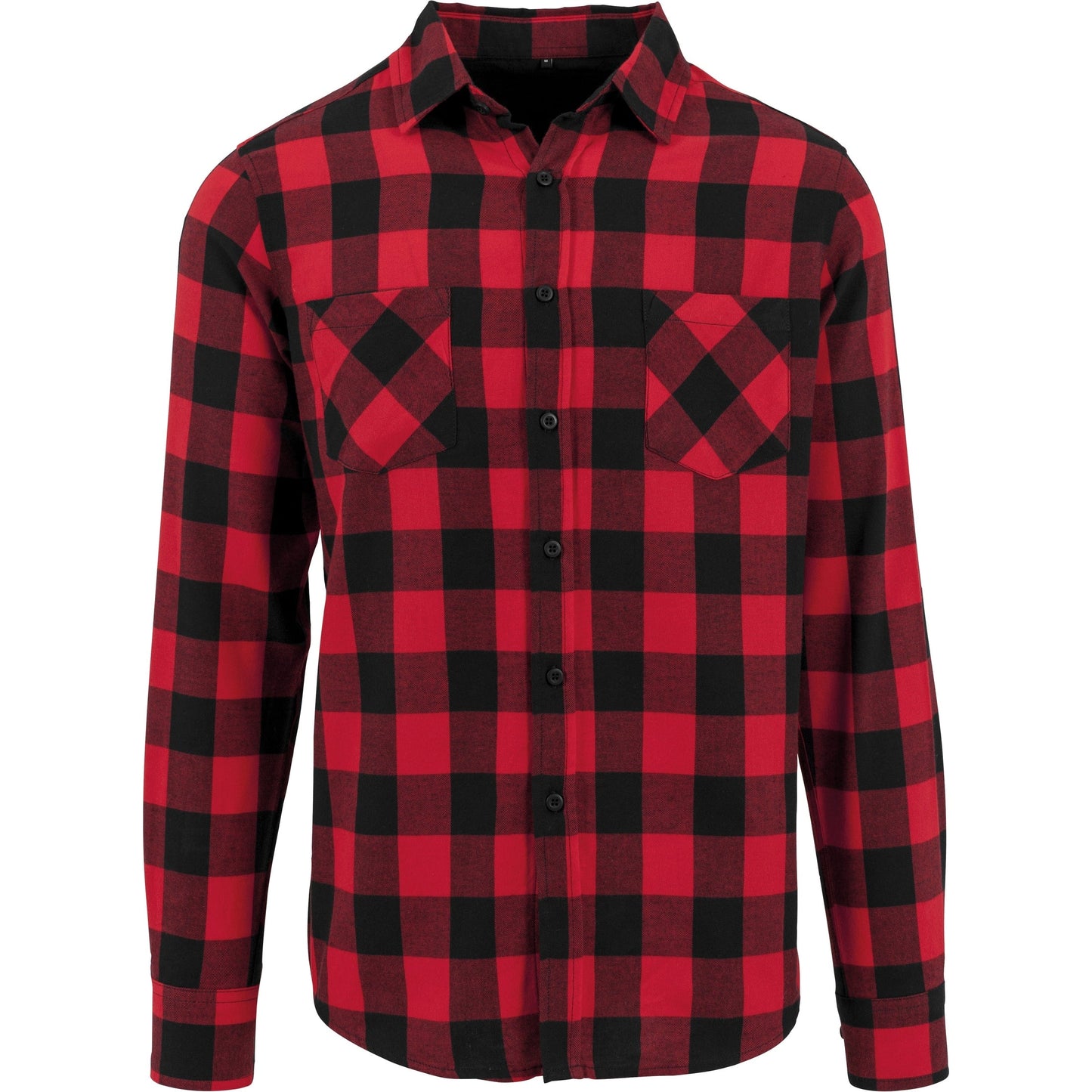 Build Your Brand Checked Flannel Shirt Soft Cotton 2 Pockets Casual Style