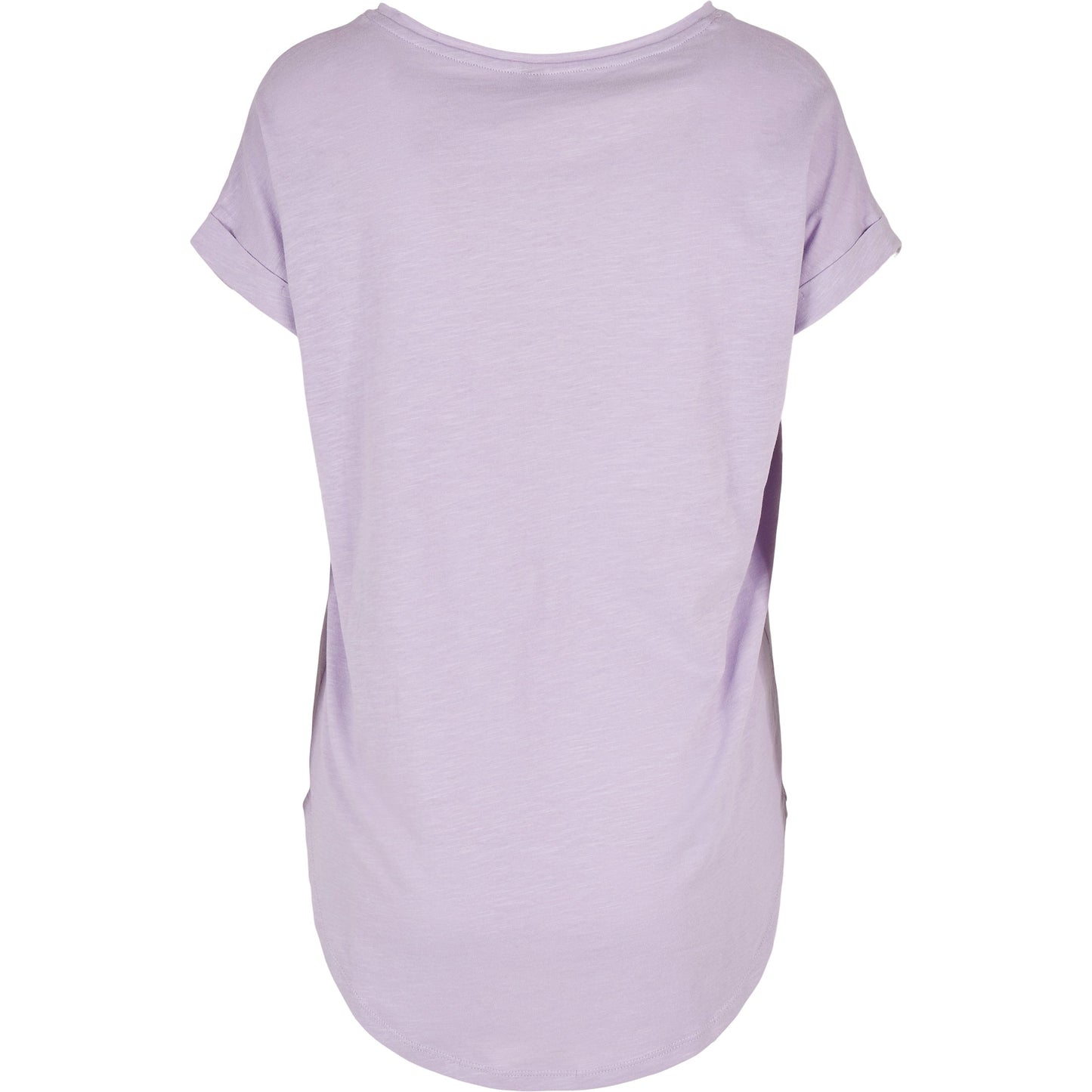 Build Your Brand Women's Long Slub Tee Oversized Sleeves Rounded Hem Cotton