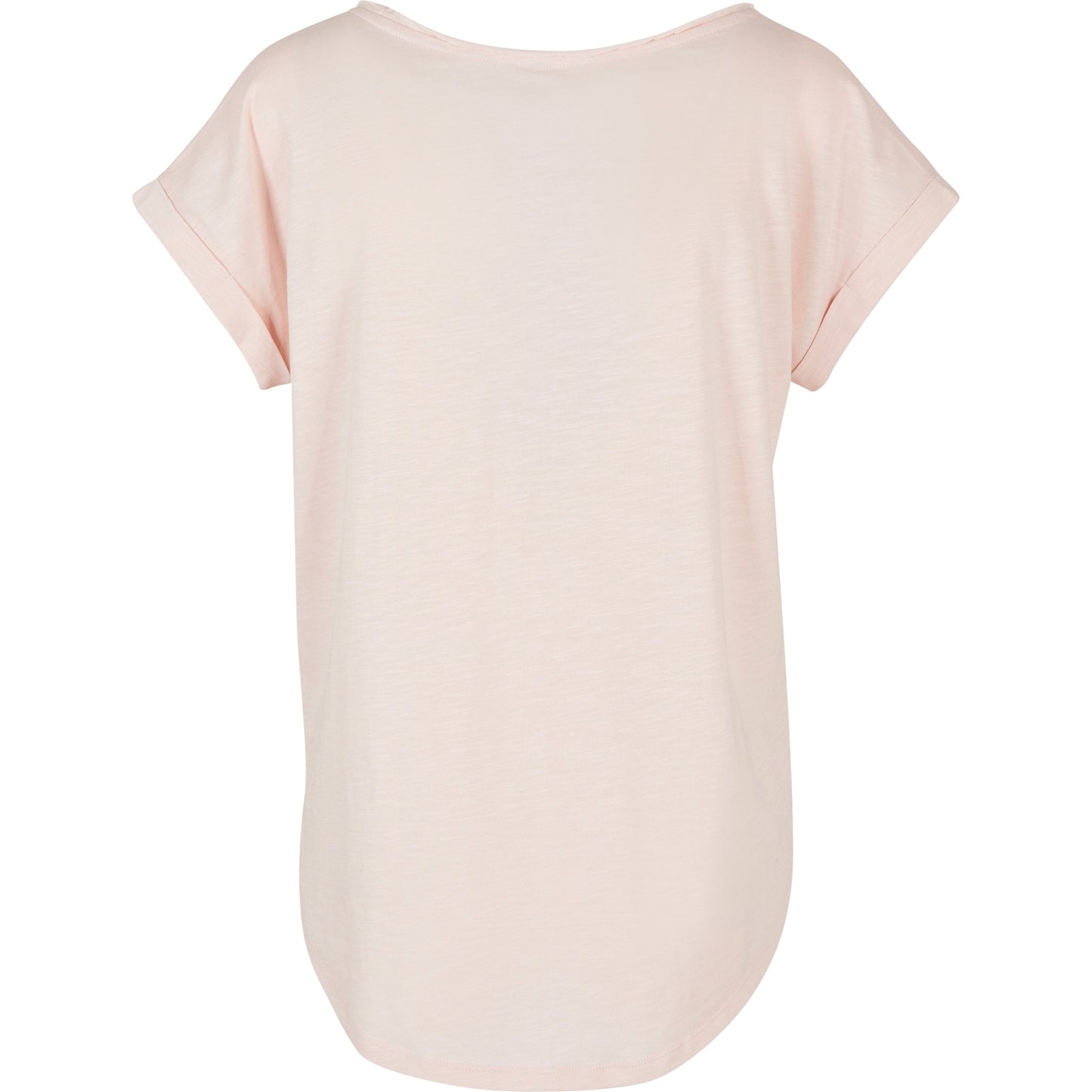 Build Your Brand Women's Long Slub Tee Oversized Sleeves Rounded Hem Cotton