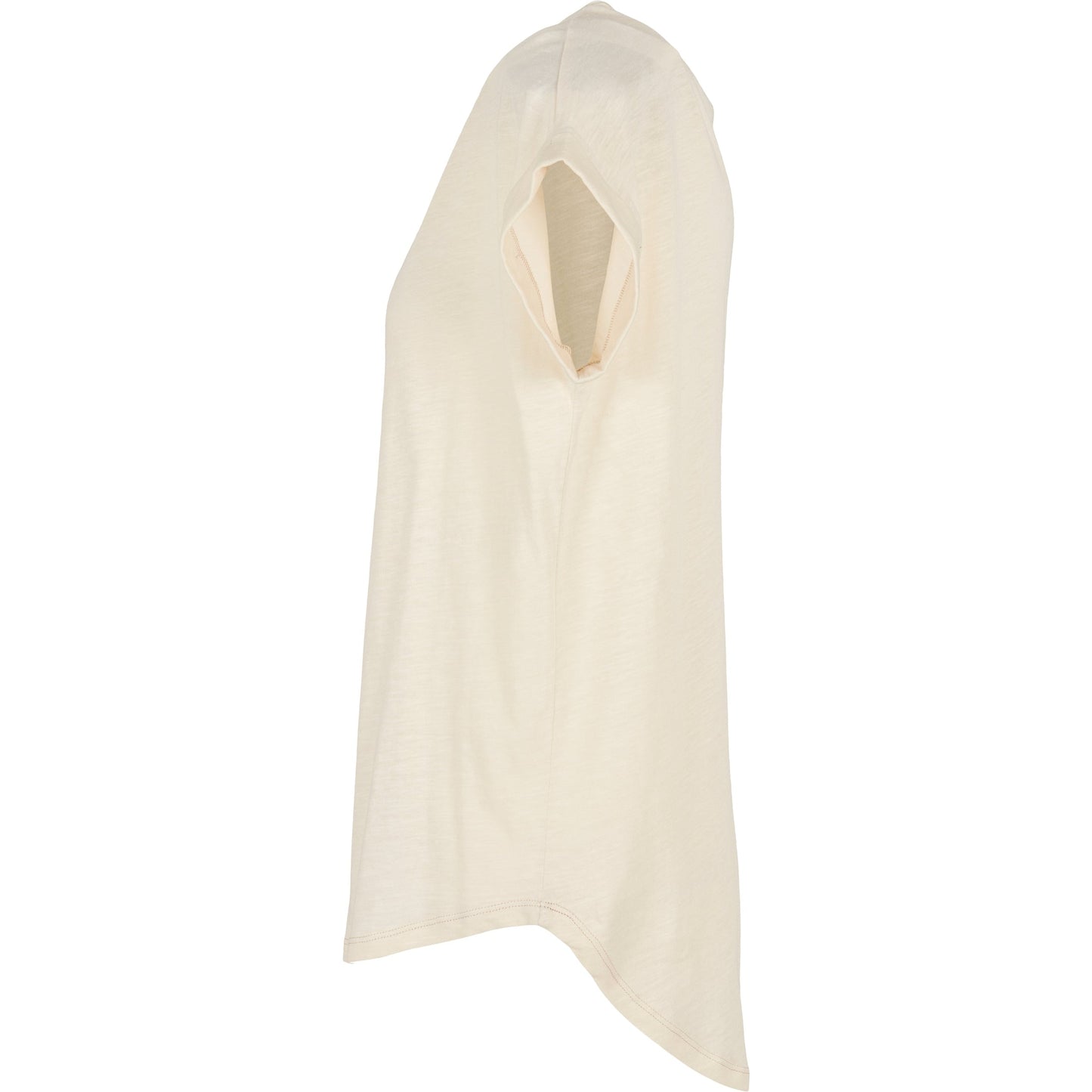 Build Your Brand Women's Long Slub Tee Oversized Sleeves Rounded Hem Cotton